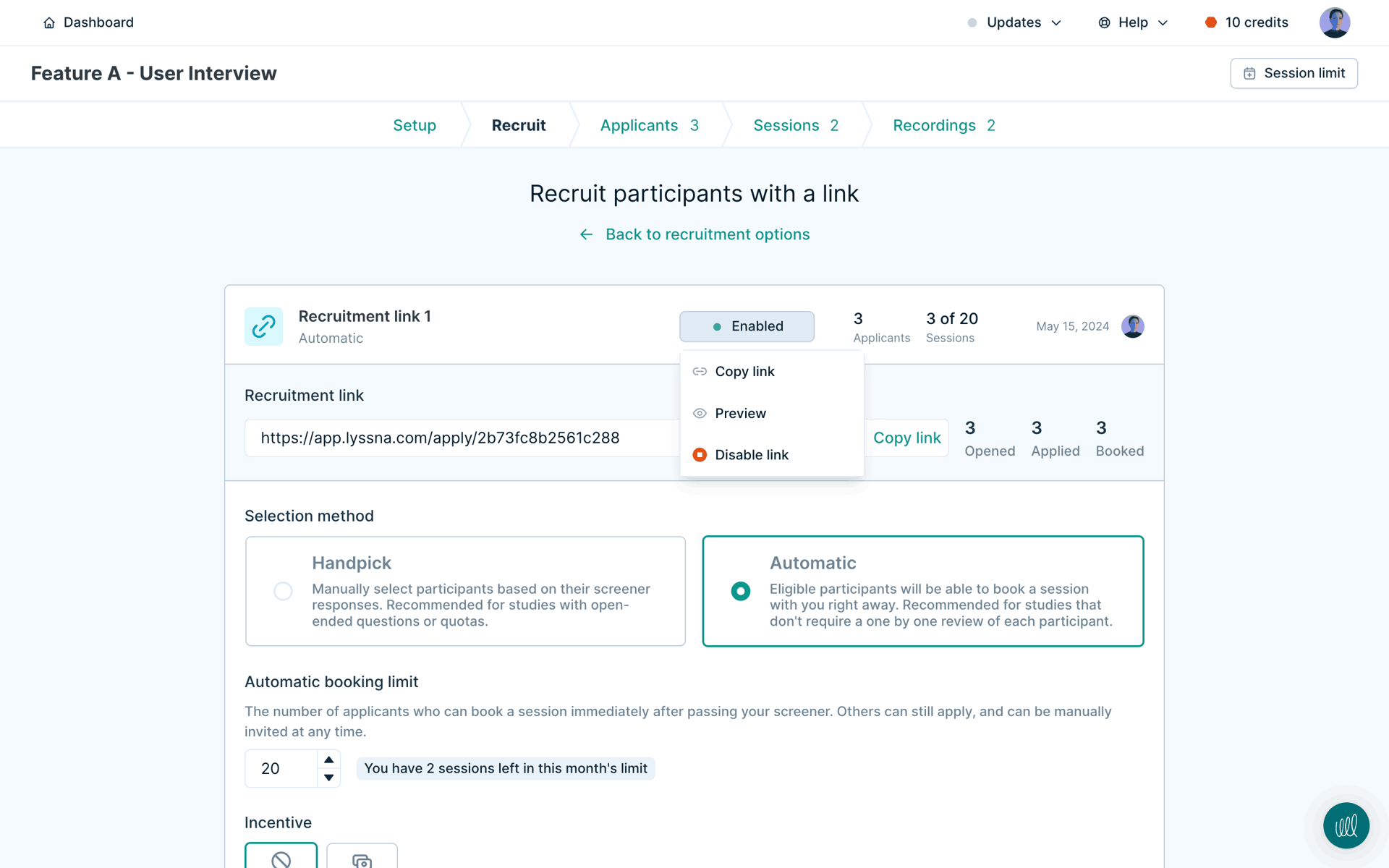 Lyssna Web Business interface screenshot 24