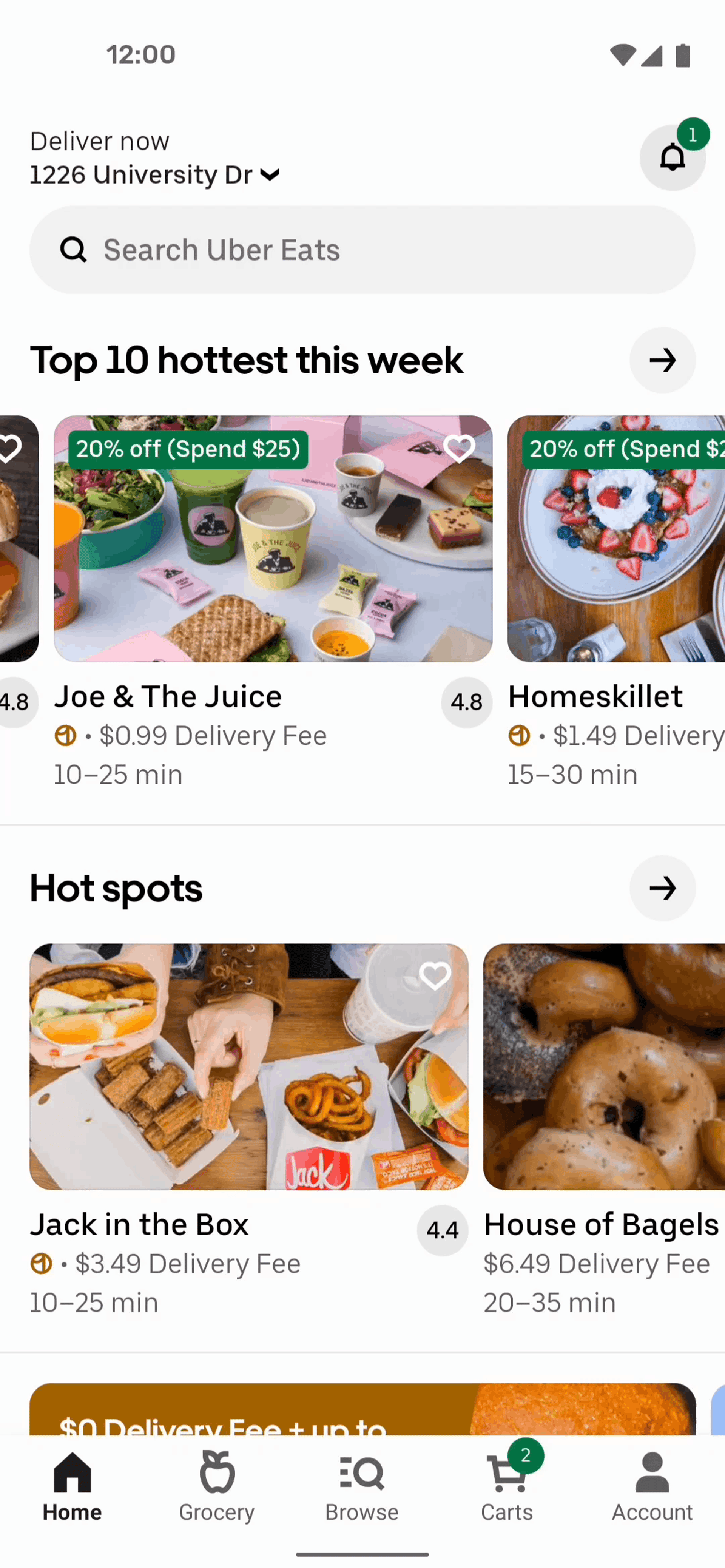 Uber Eats Android Food & Drink interface screenshot 4