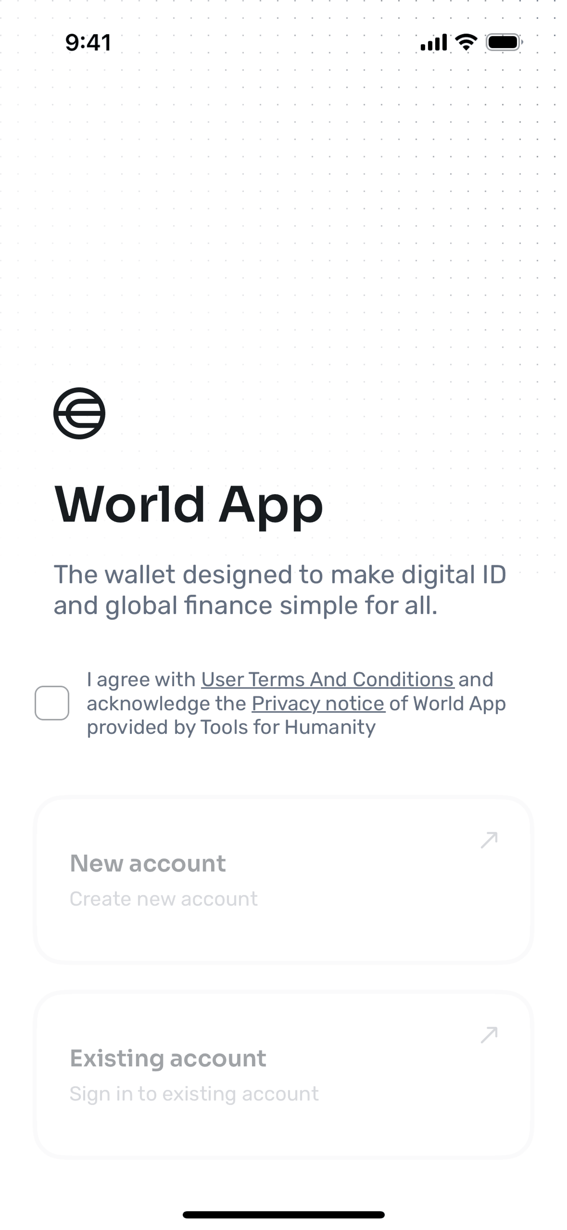 World App iOS Crypto & Web3 interface screenshot 1