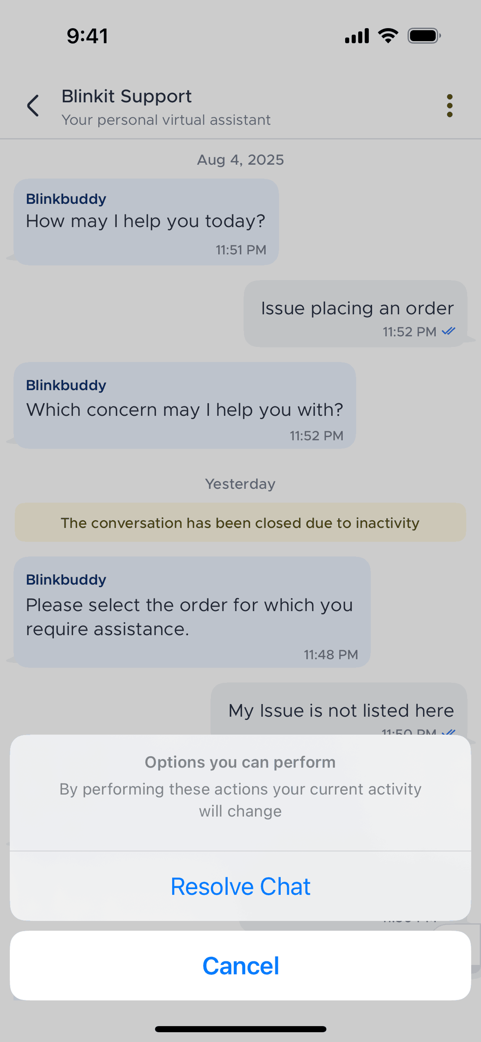 Blinkit iOS Food & Drink interface screenshot 12