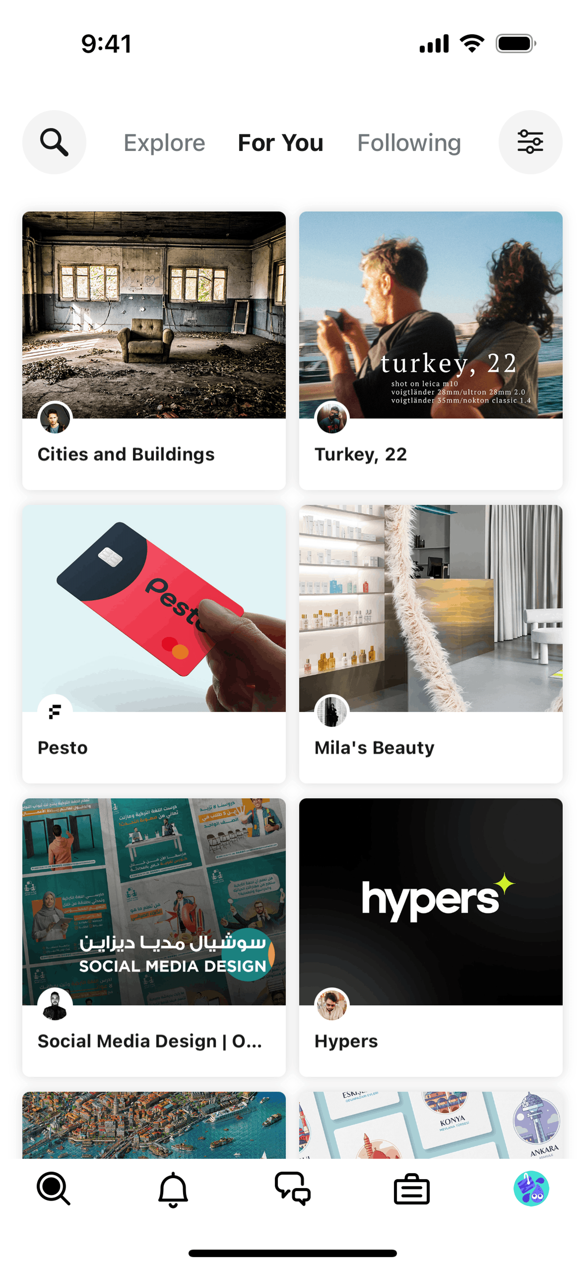 Behance iOS Social Networking interface screenshot 8