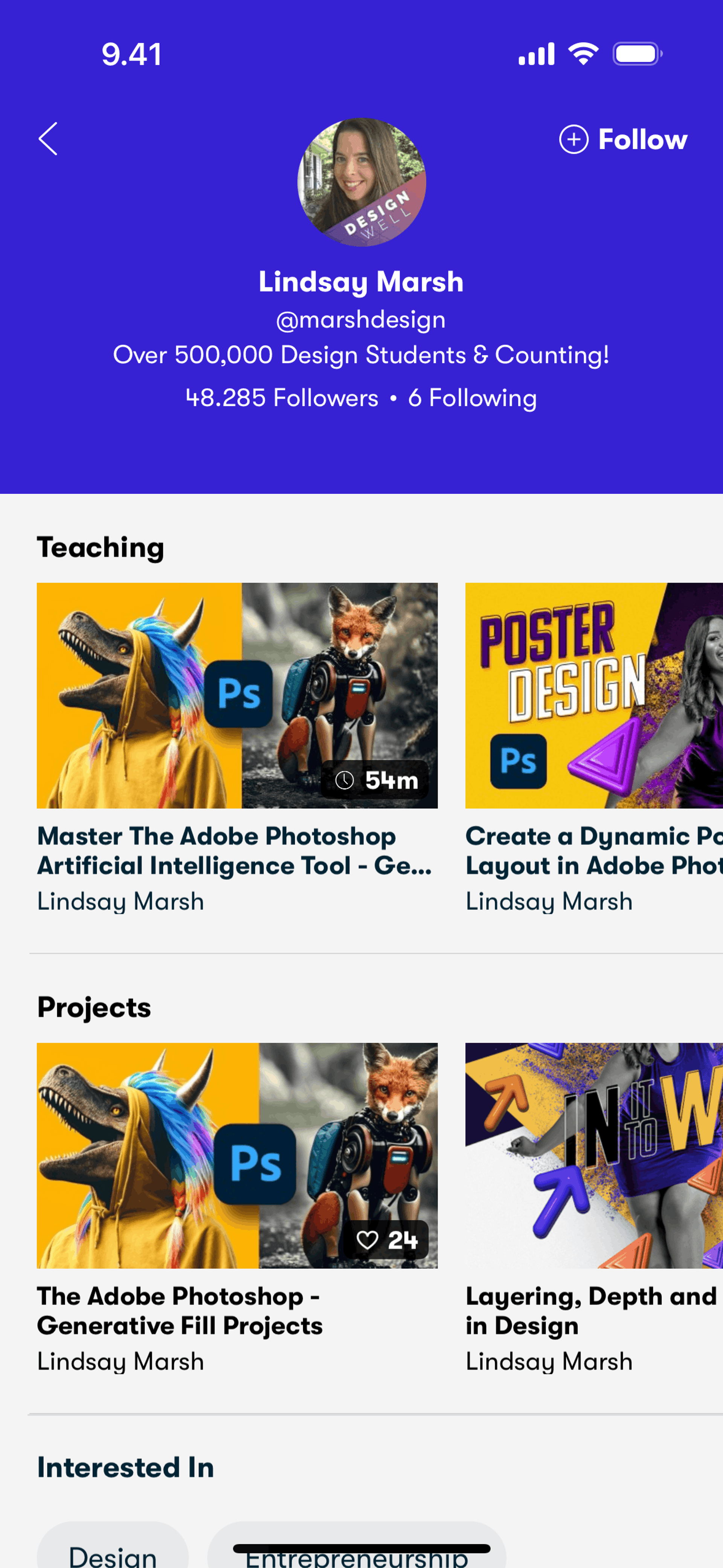 Skillshare iOS Education interface screenshot 14