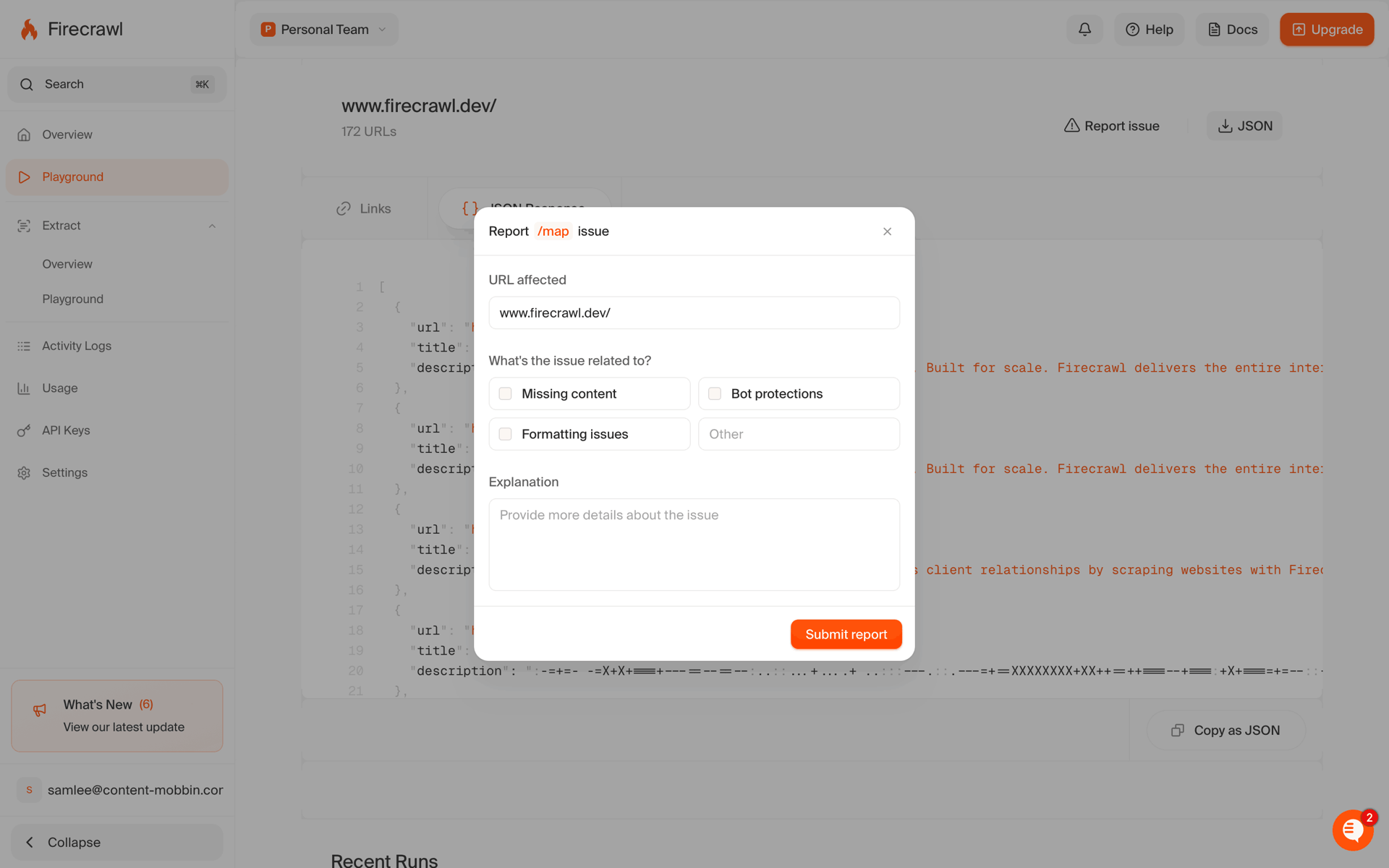 Firecrawl Web Developer Tools interface screenshot 16