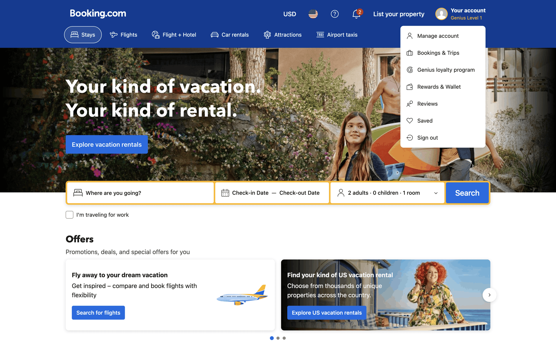Booking.com Web Travel & Transportation interface screenshot 14