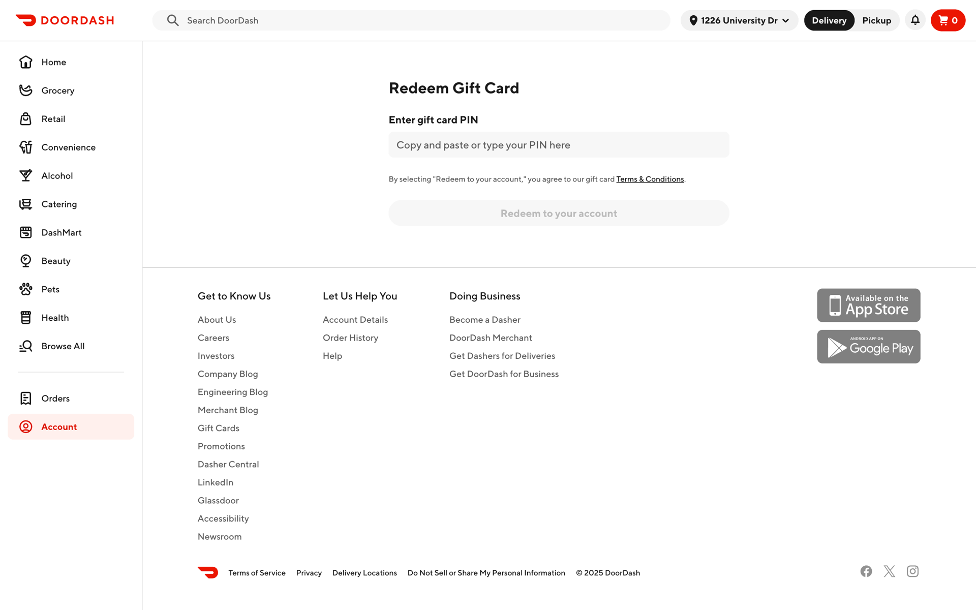 DoorDash Web Shopping interface screenshot 23