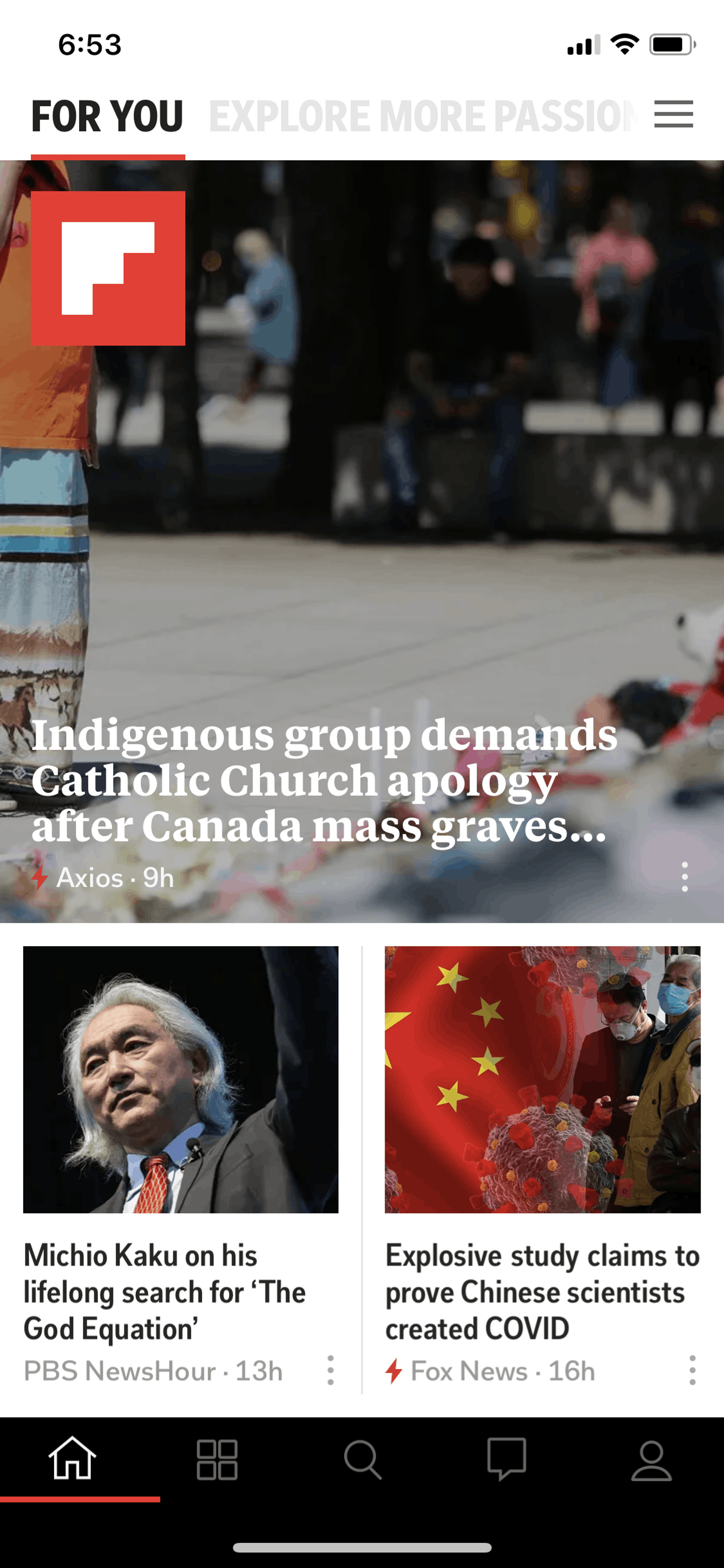 Flipboard iOS News interface screenshot 14