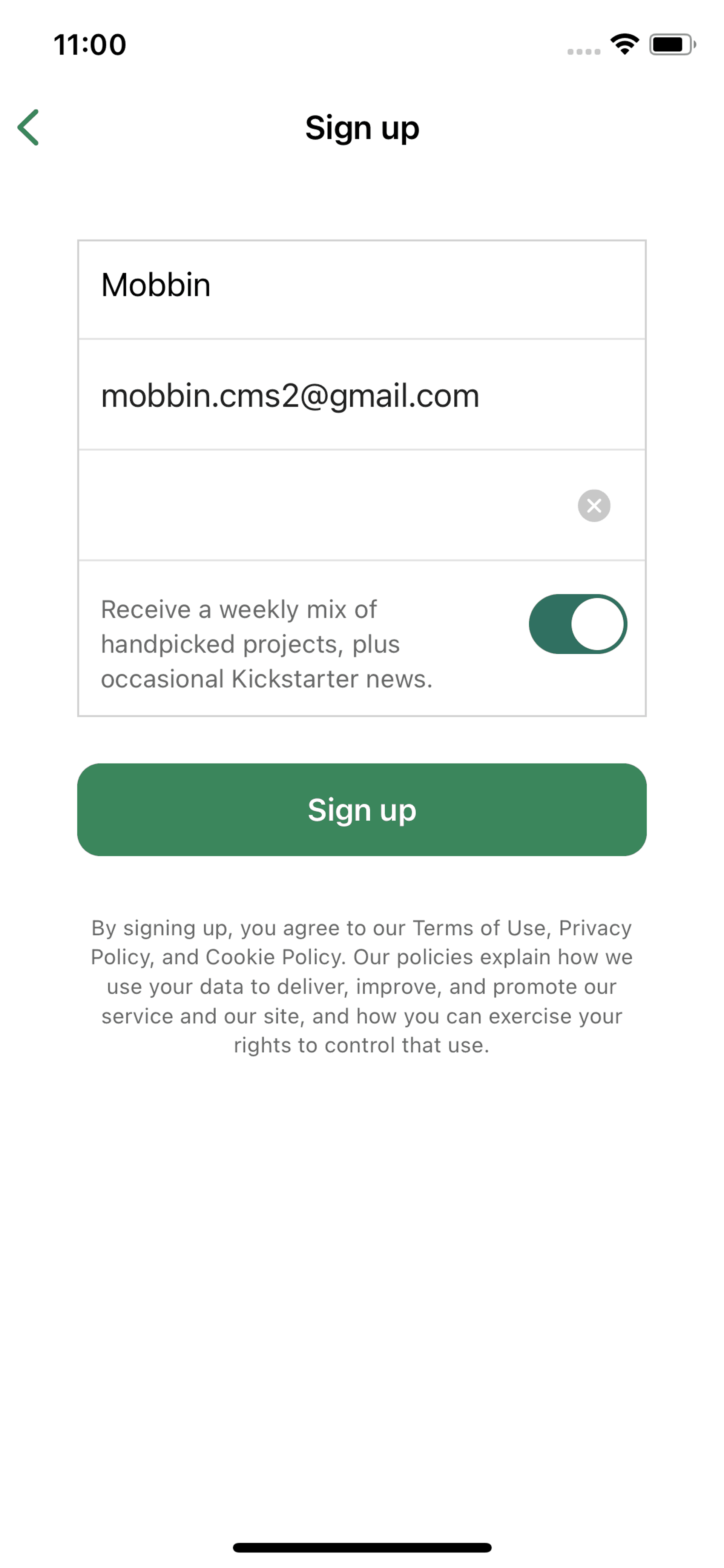 Kickstarter iOS Social Networking interface screenshot 4