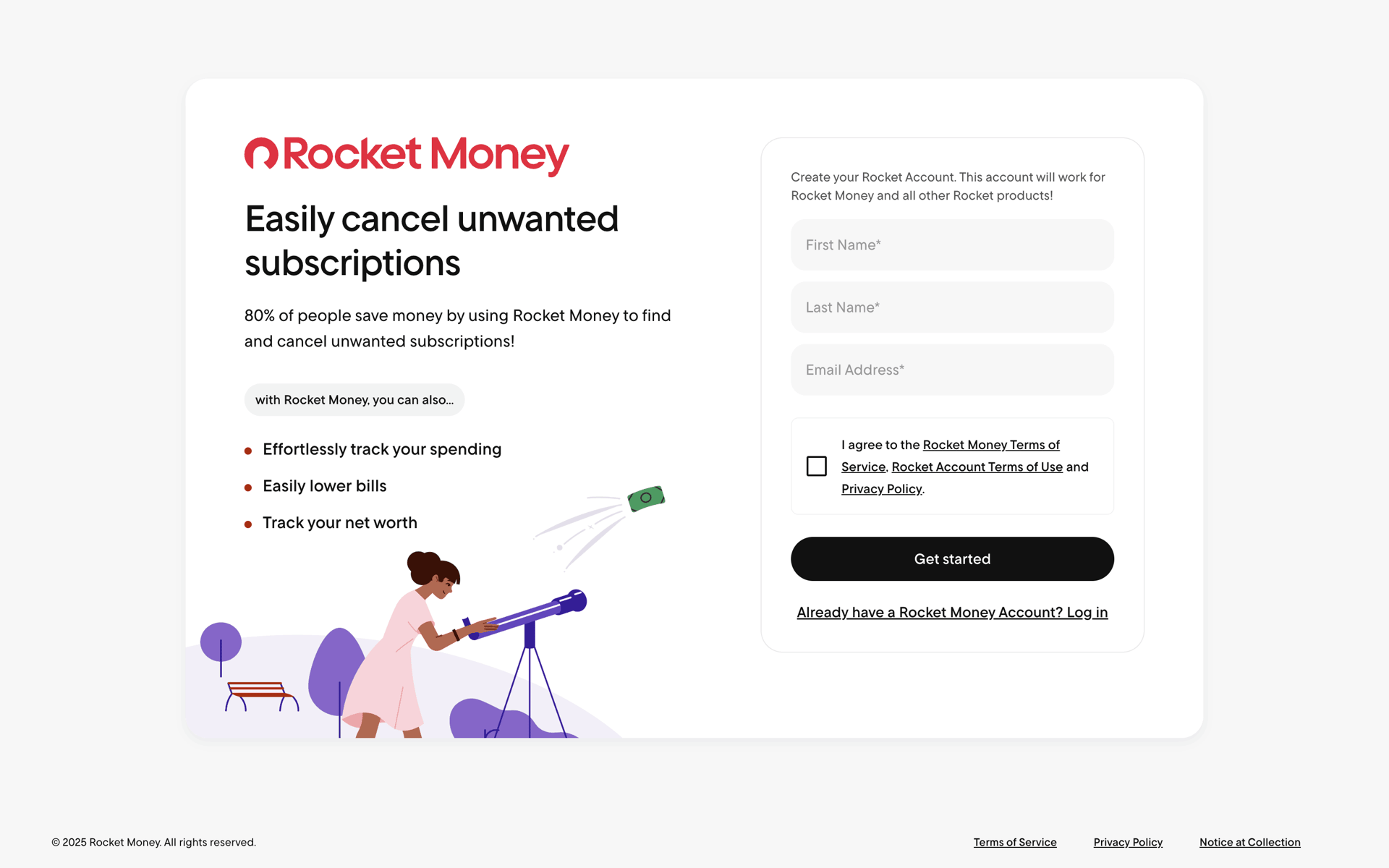 Rocket Money Web Finance interface screenshot 3