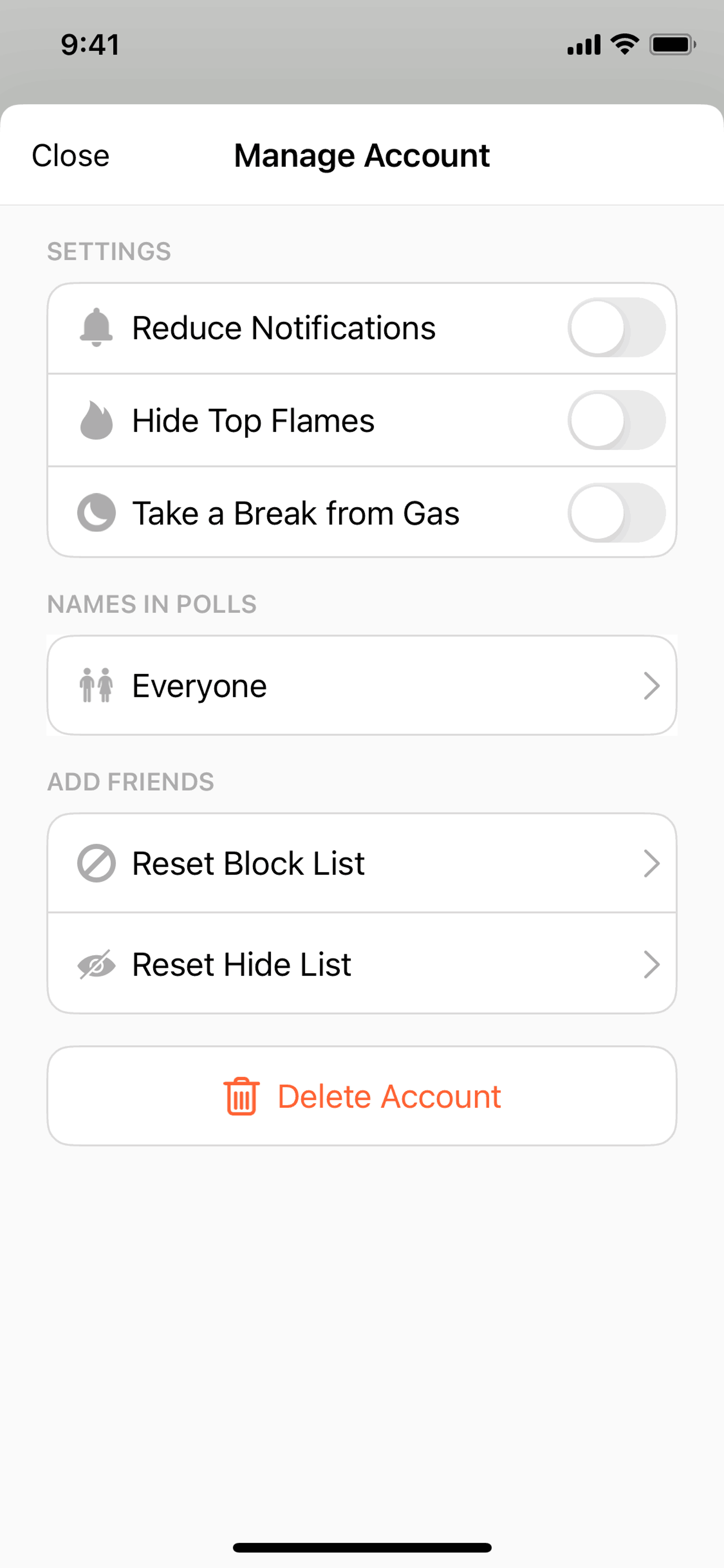 Gas iOS Social Networking interface screenshot 22