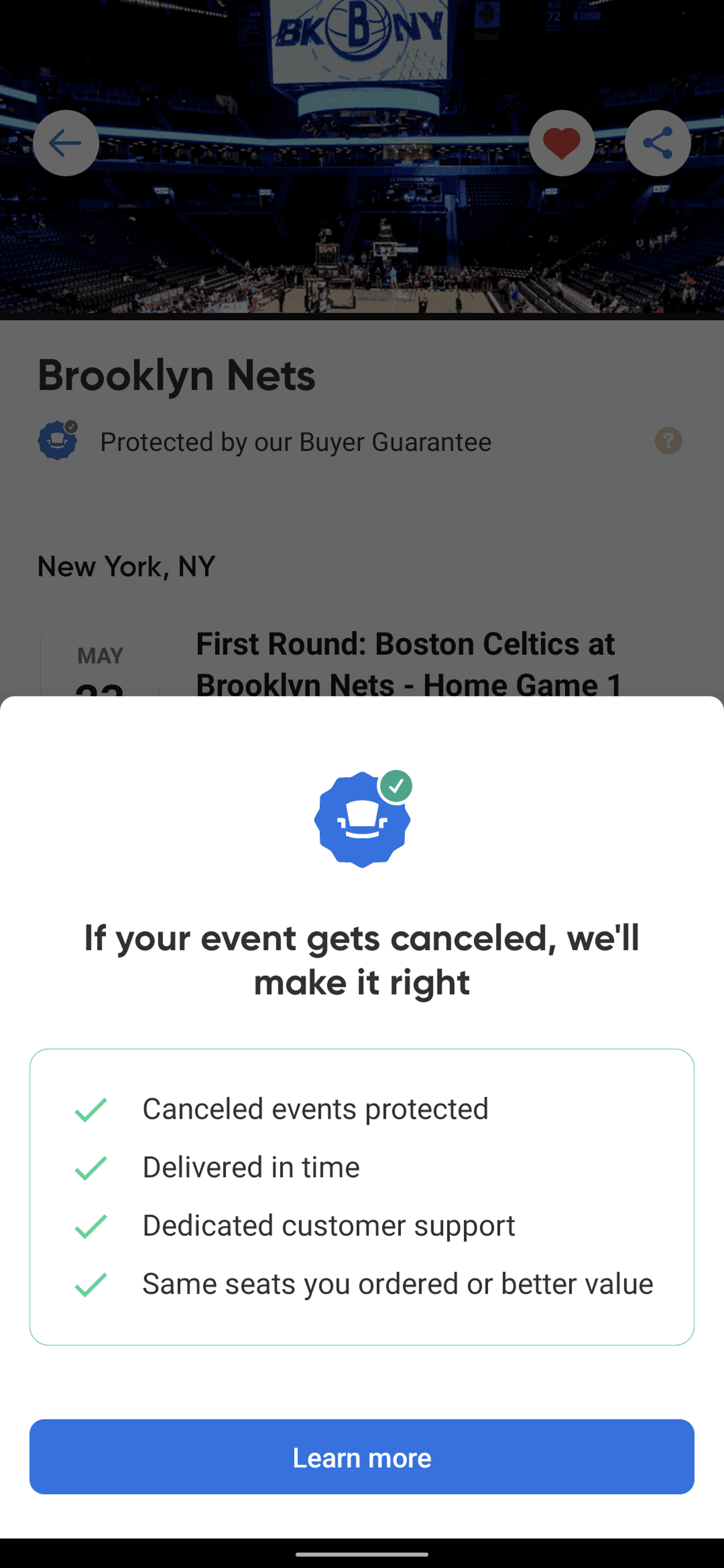 SeatGeek Android Entertainment interface screenshot 23