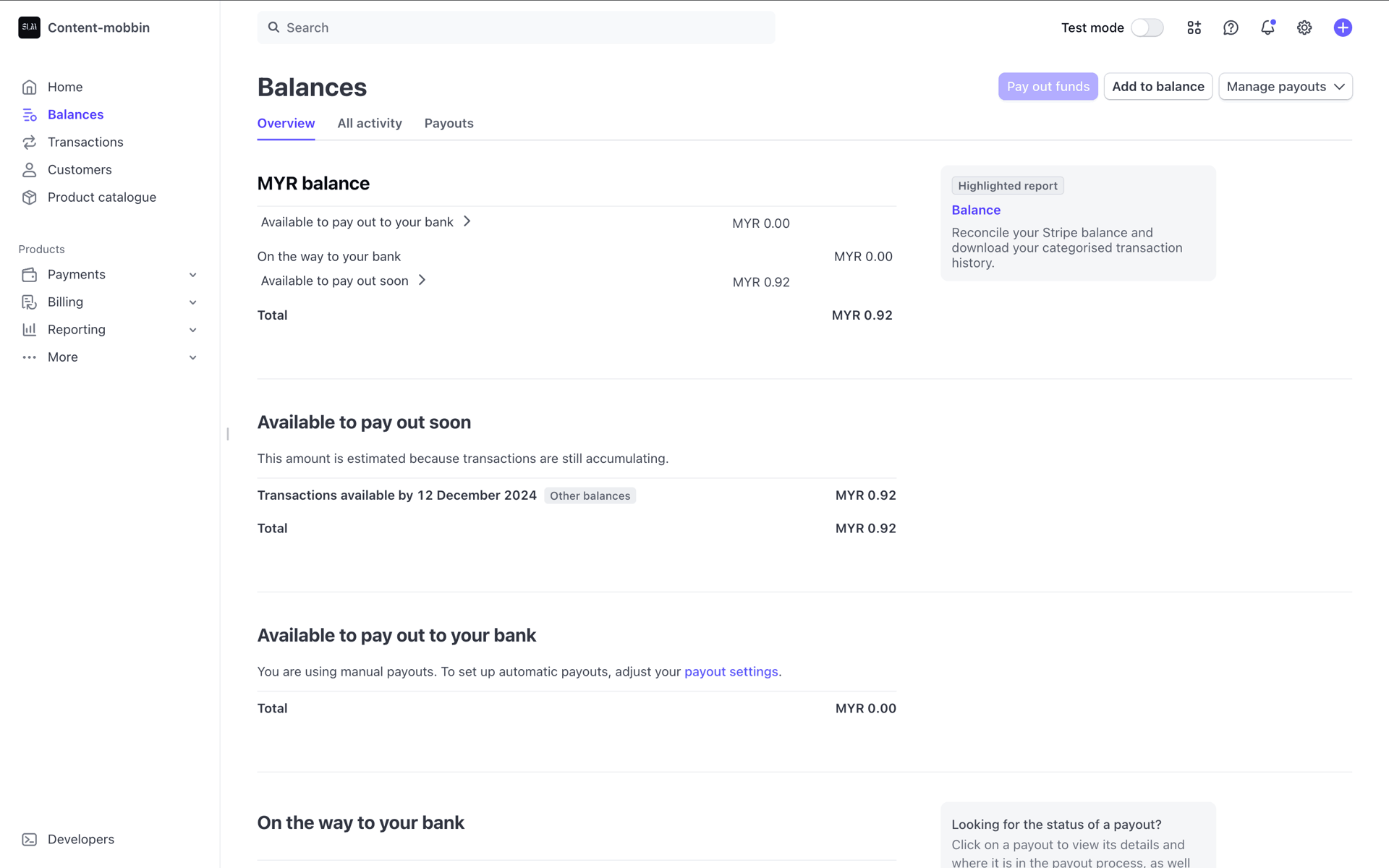 Stripe Web Business interface screenshot 15