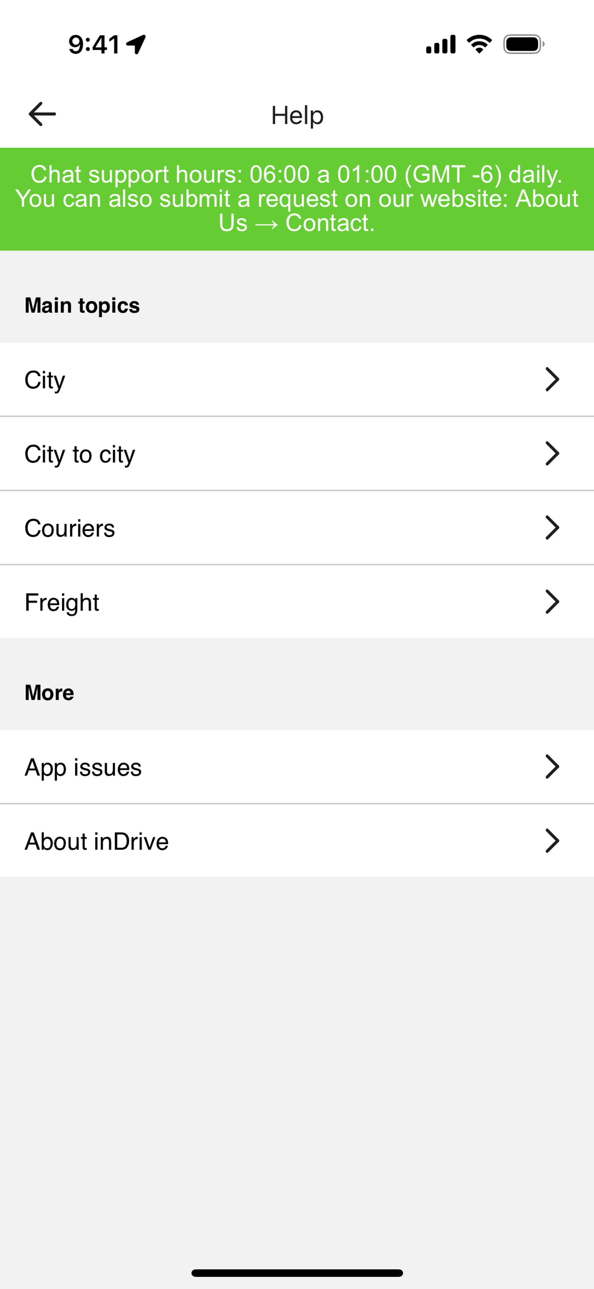inDrive iOS Travel & Transportation interface screenshot 24