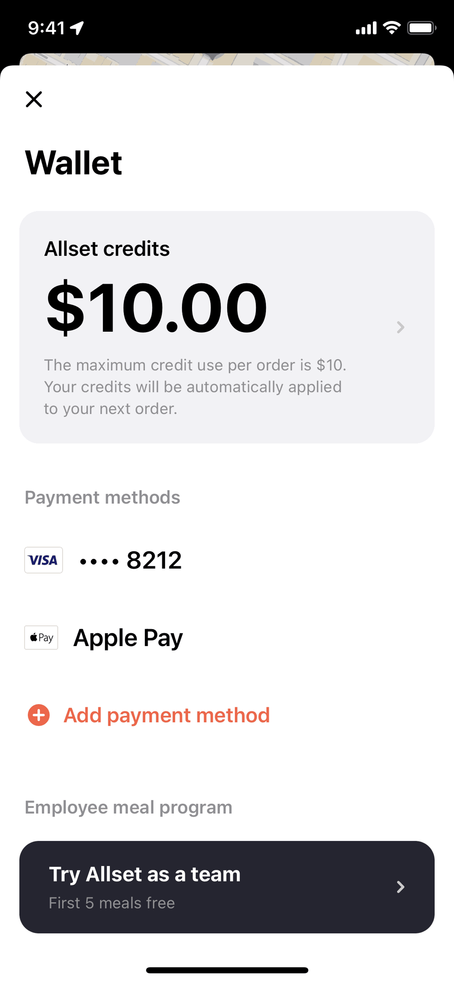 Allset iOS Food & Drink interface screenshot 9