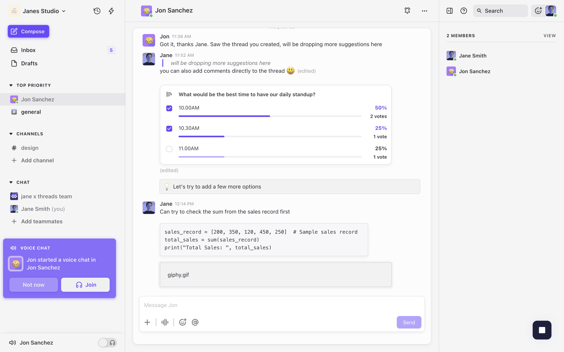 Threads Web Business interface screenshot 3
