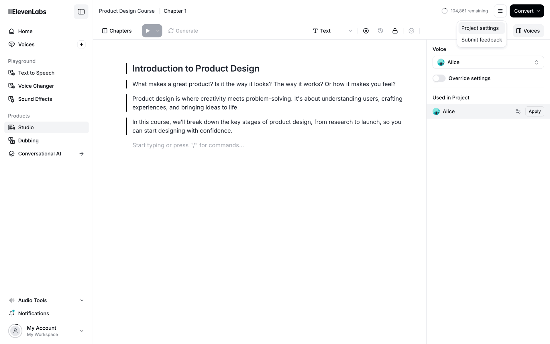 ElevenLabs Web AI interface screenshot 11