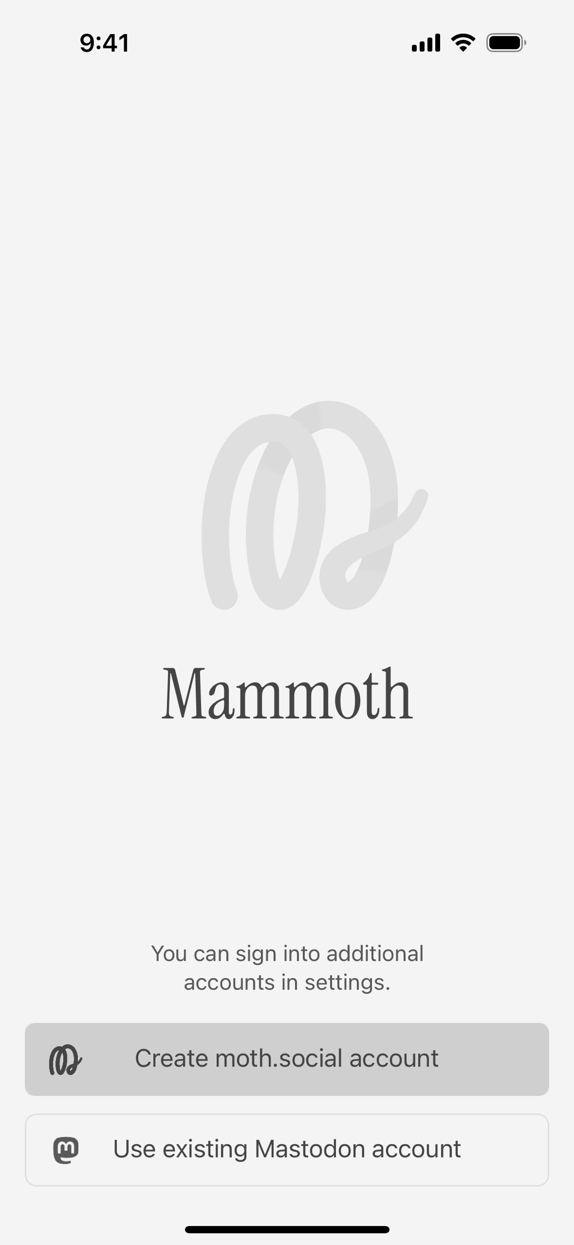 Mammoth iOS Social Networking interface screenshot 1