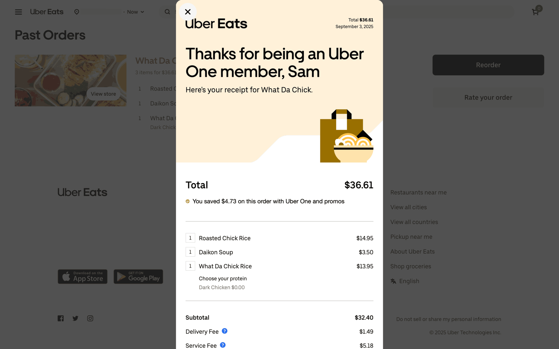 Uber Eats Web Food & Drink interface screenshot 19