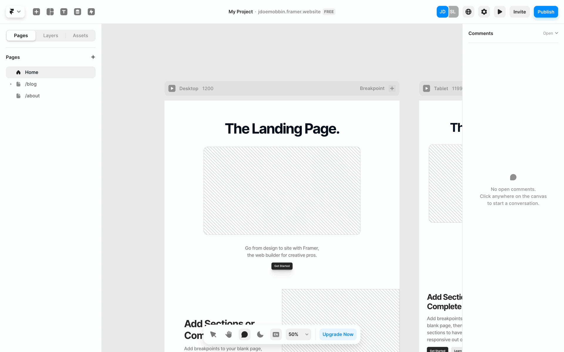 Framer Web AI interface screenshot 17