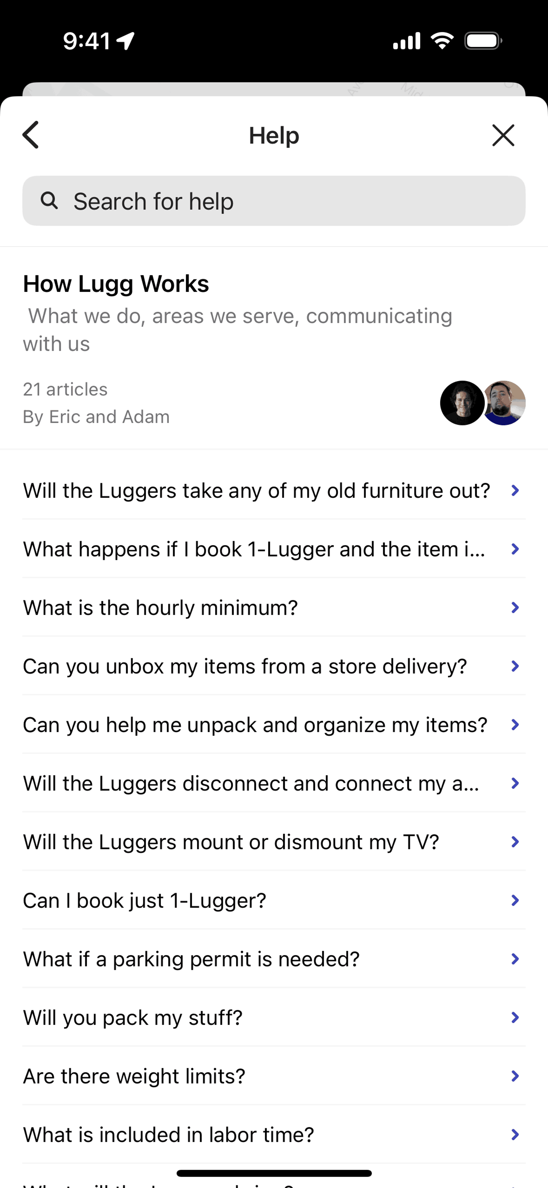Lugg iOS Lifestyle interface screenshot 17