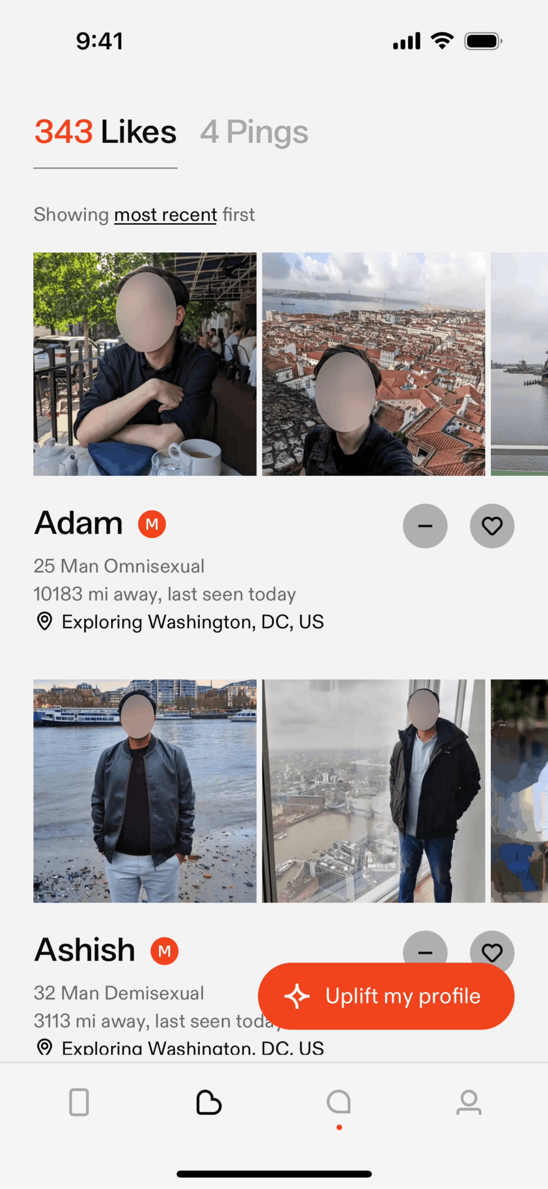 Feeld iOS Communication interface screenshot 4