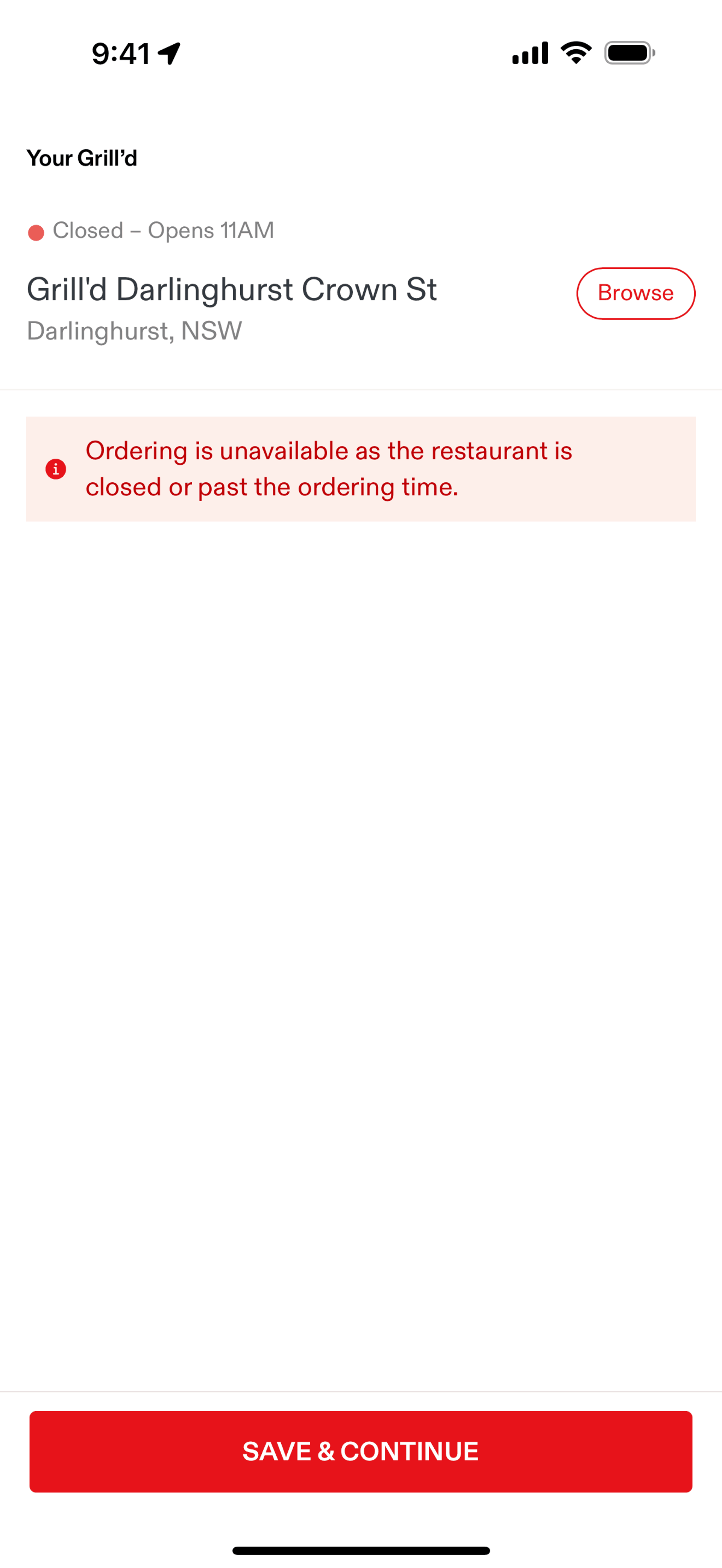 Grill'd iOS Food & Drink interface screenshot 21