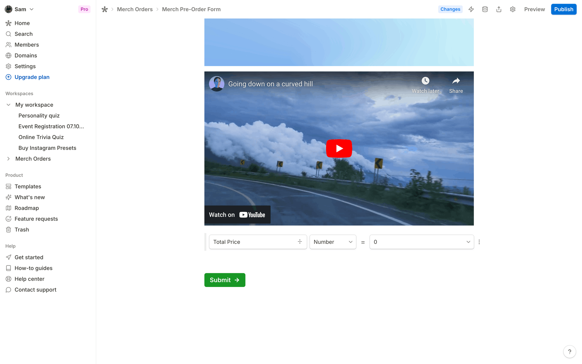Tally Web Productivity interface screenshot 10