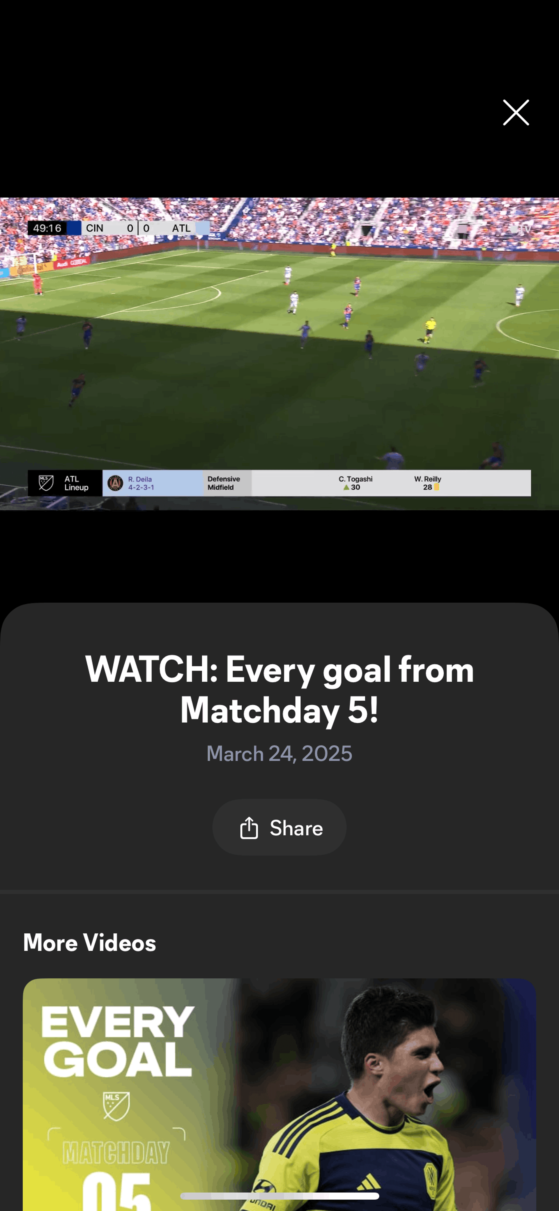 MLS iOS Sports interface screenshot 21