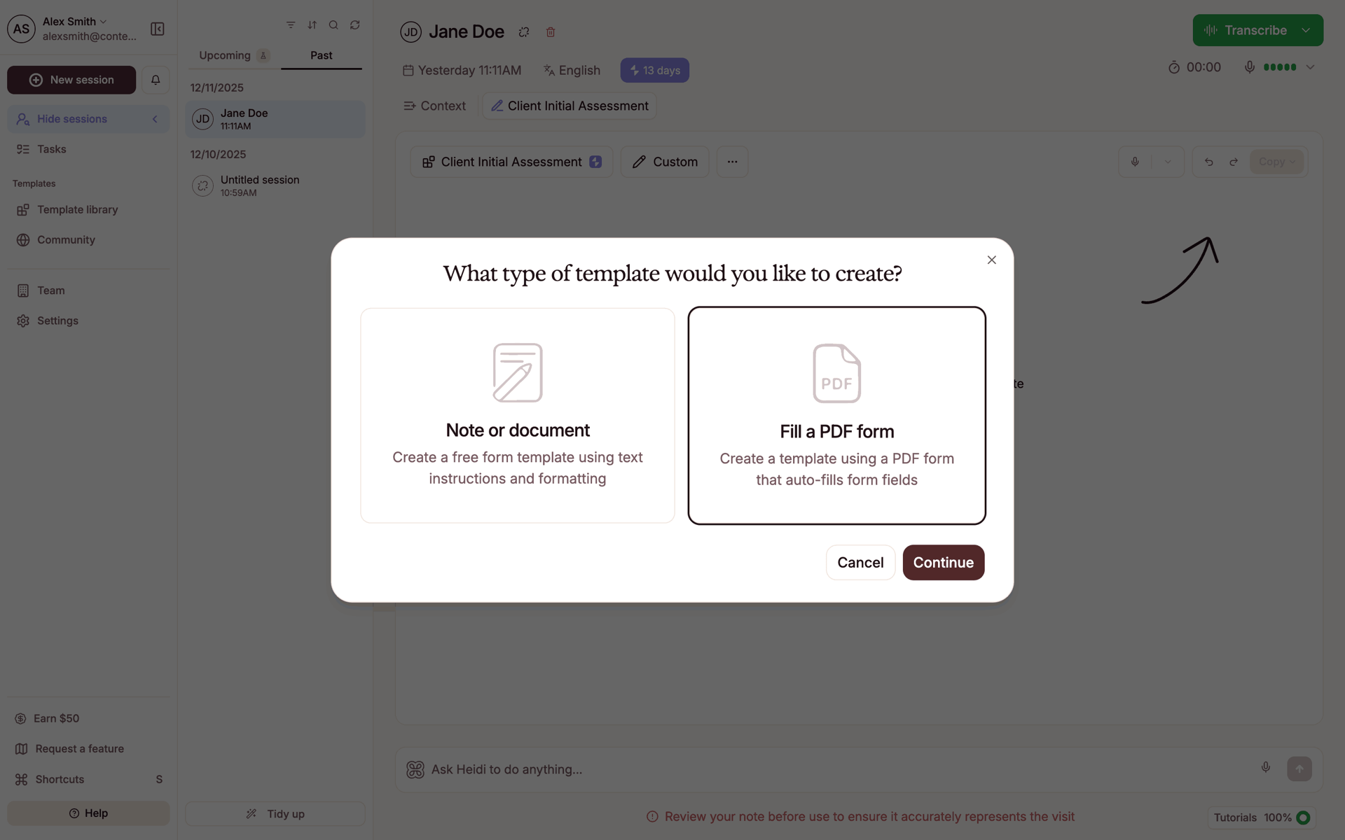 Heidi Web AI interface screenshot 14