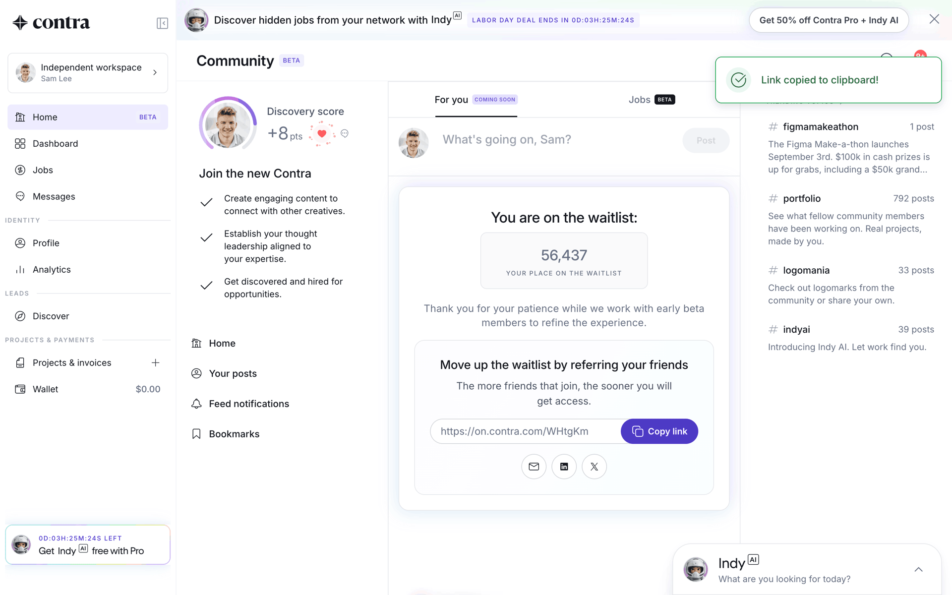 Contra Web Business interface screenshot 10