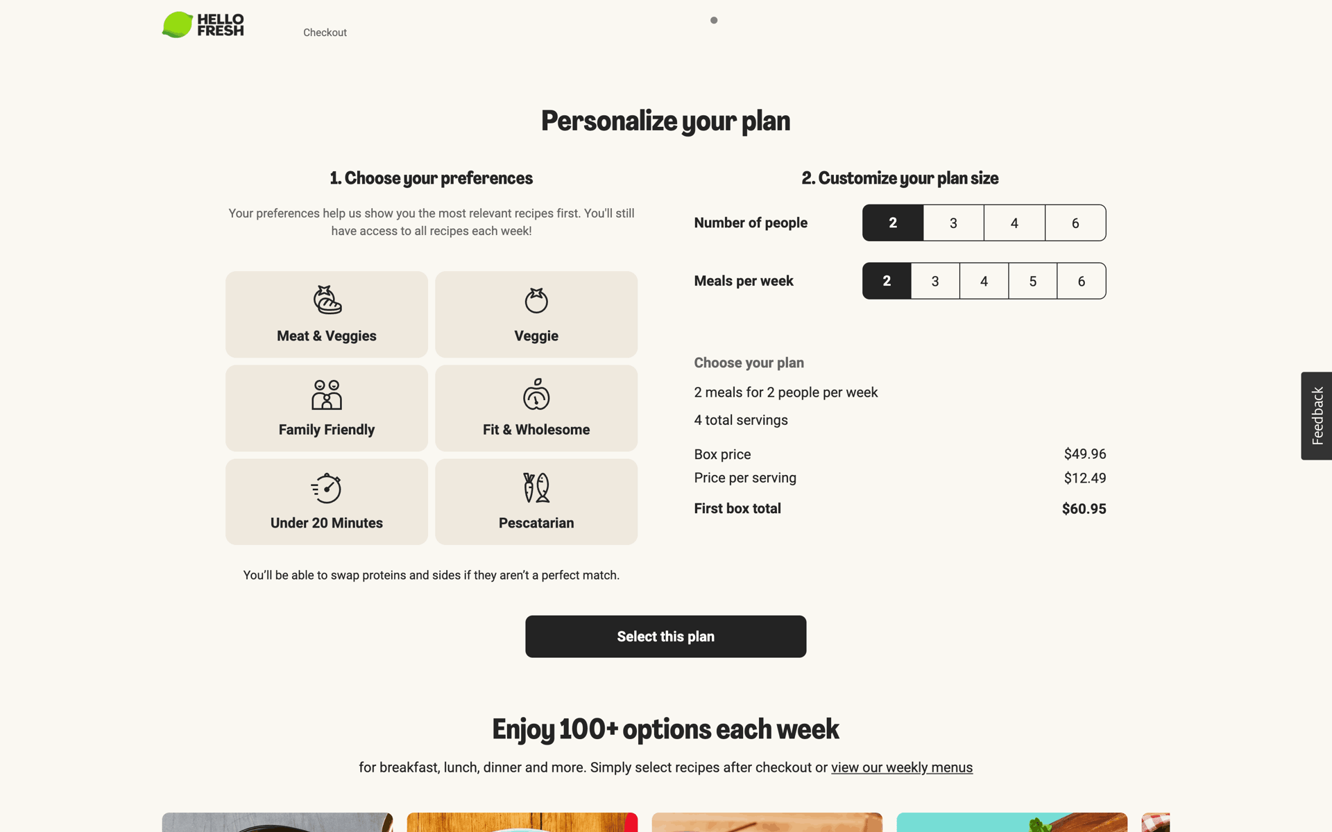 HelloFresh Web Lifestyle interface screenshot 7