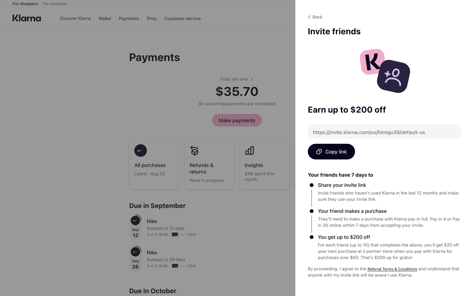 Klarna Web Finance interface screenshot 23