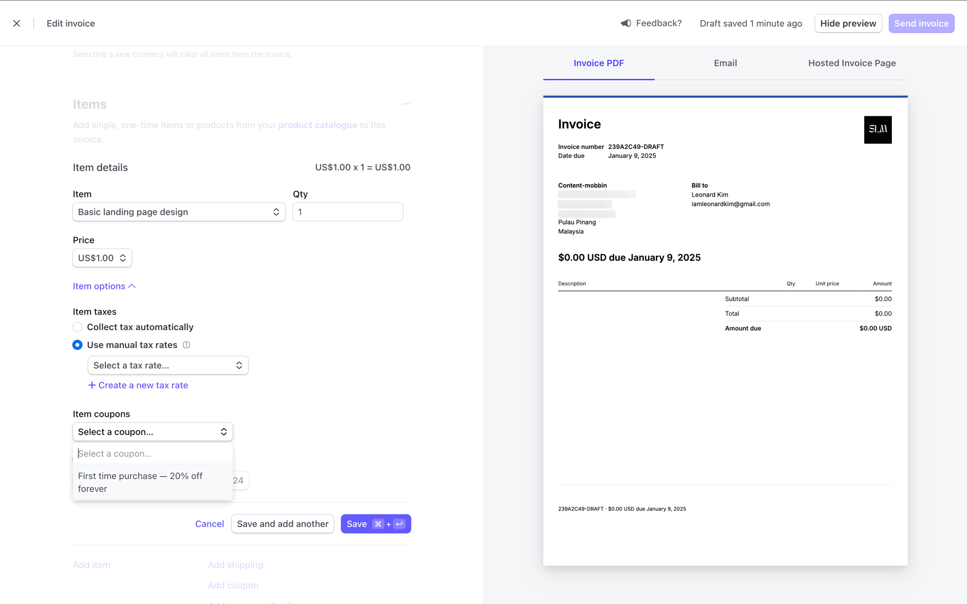 Stripe Web Business interface screenshot 23