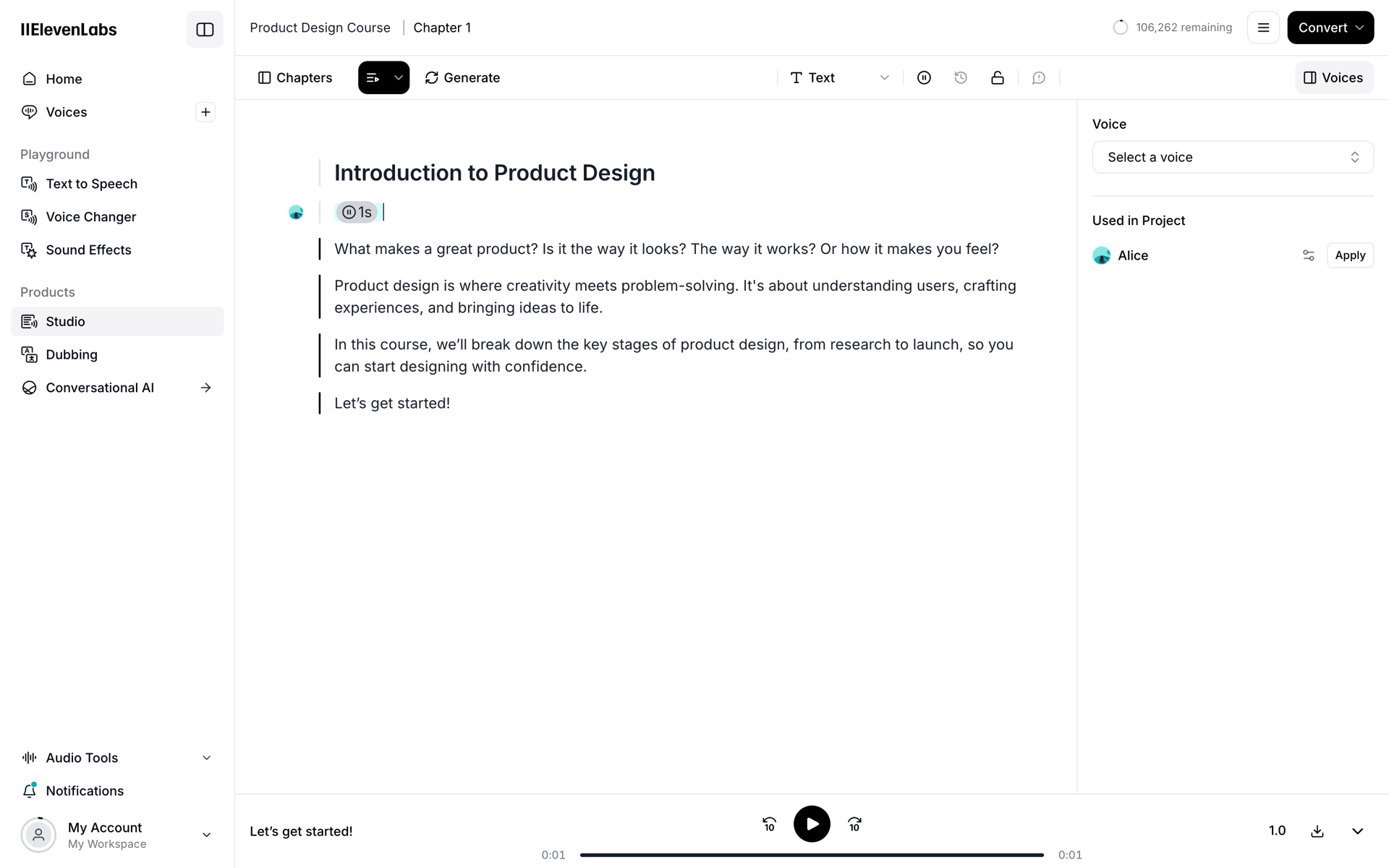 ElevenLabs Web AI interface screenshot 7