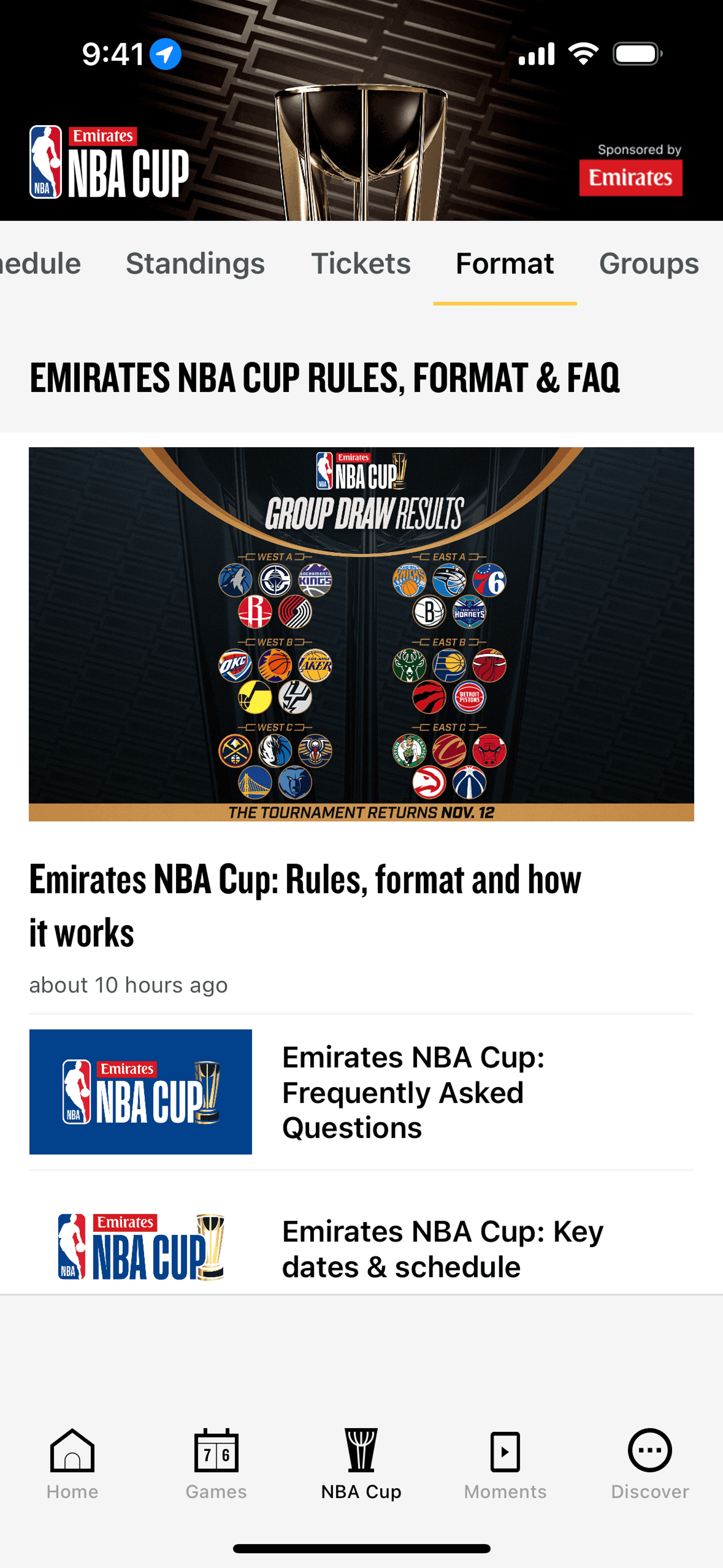 NBA iOS Sports interface screenshot 3