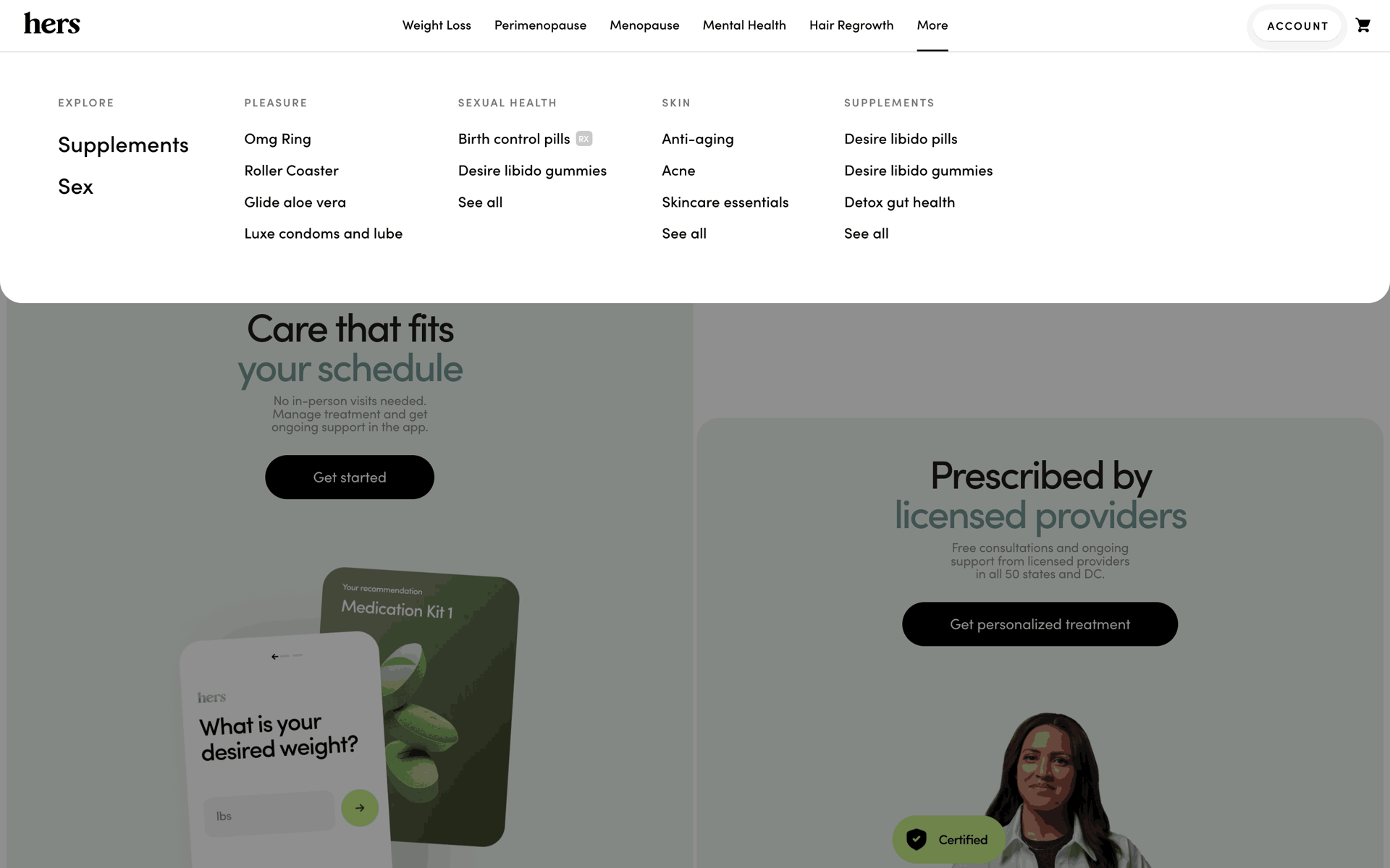 Hers Web Medical interface screenshot 13