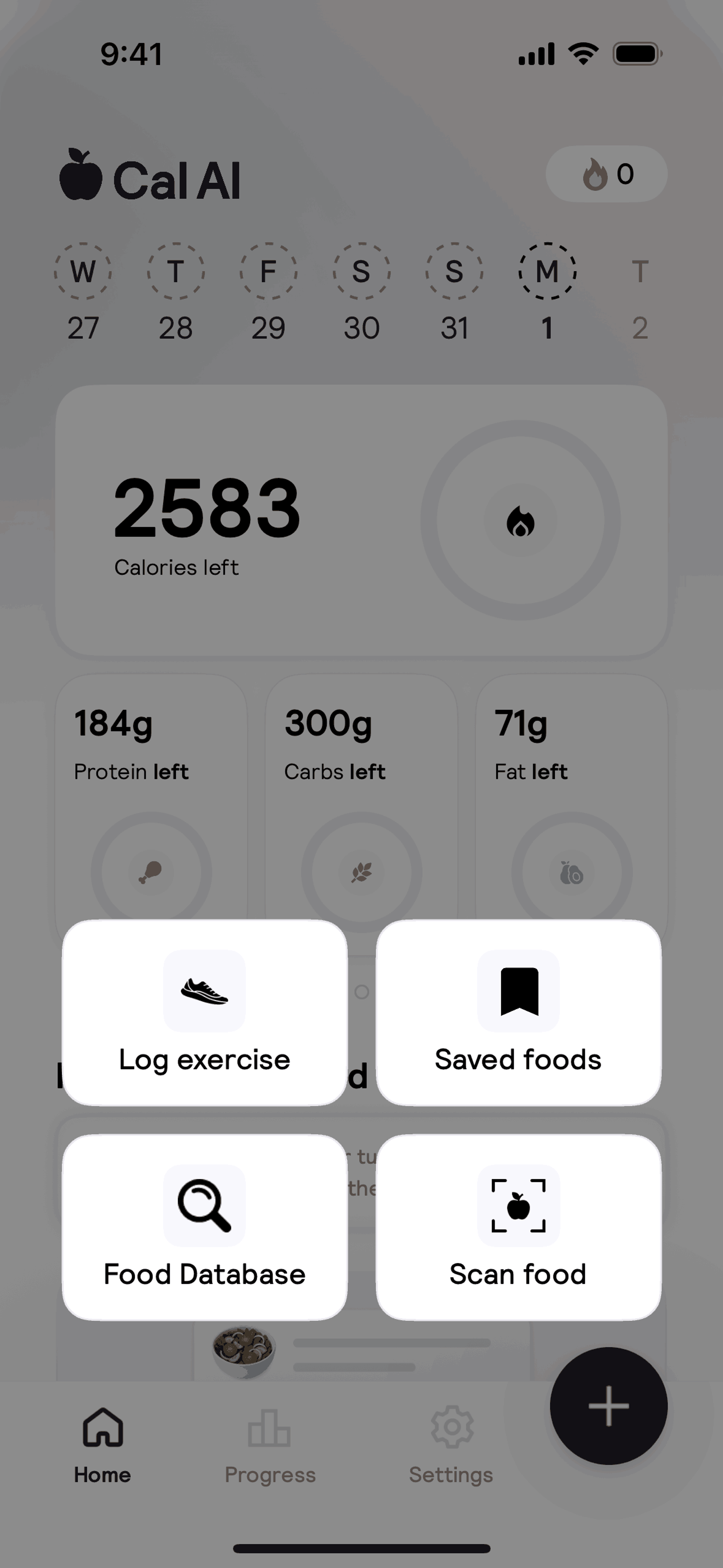 Cal AI iOS AI interface screenshot 5