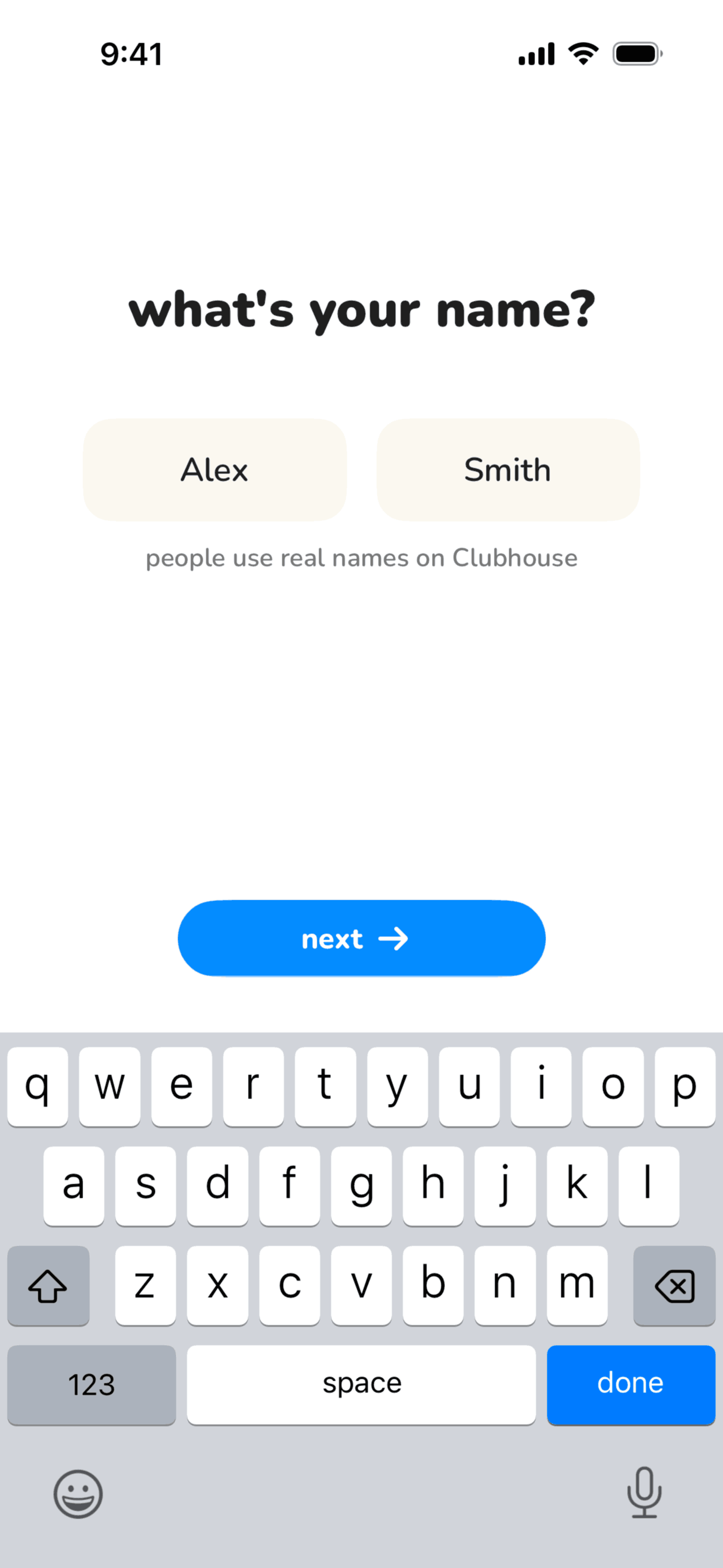 Clubhouse iOS Social Networking interface screenshot 8