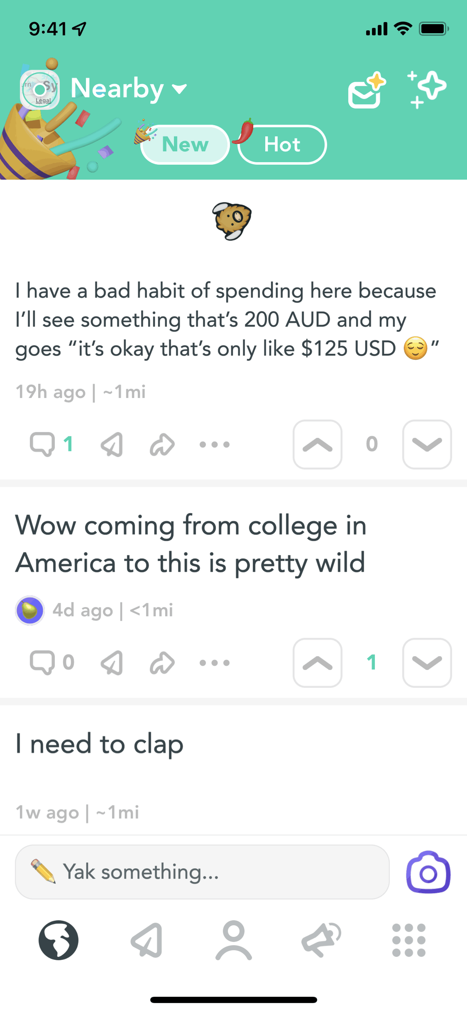 Yik Yak iOS Social Networking interface screenshot 18