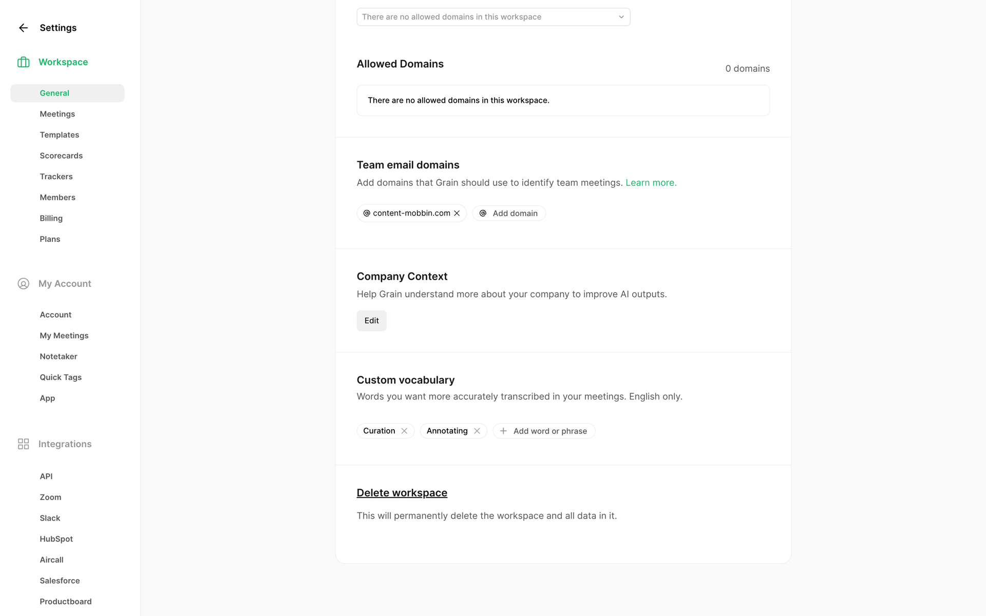 Grain Web AI interface screenshot 2