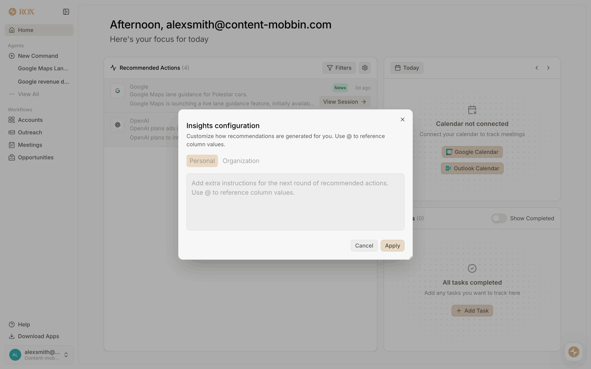 Rox Web Business interface screenshot 8