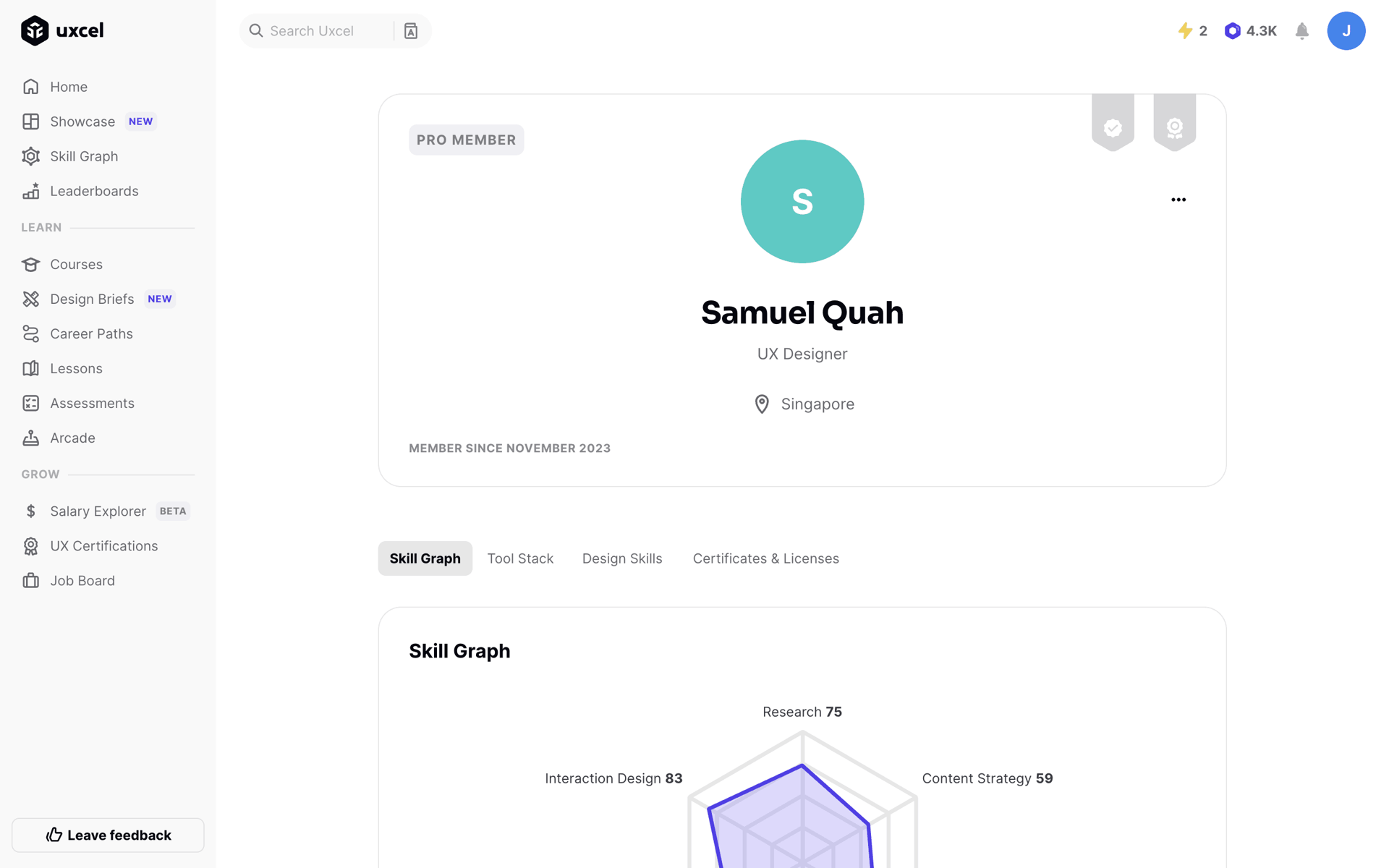 Uxcel Web Education interface screenshot 11