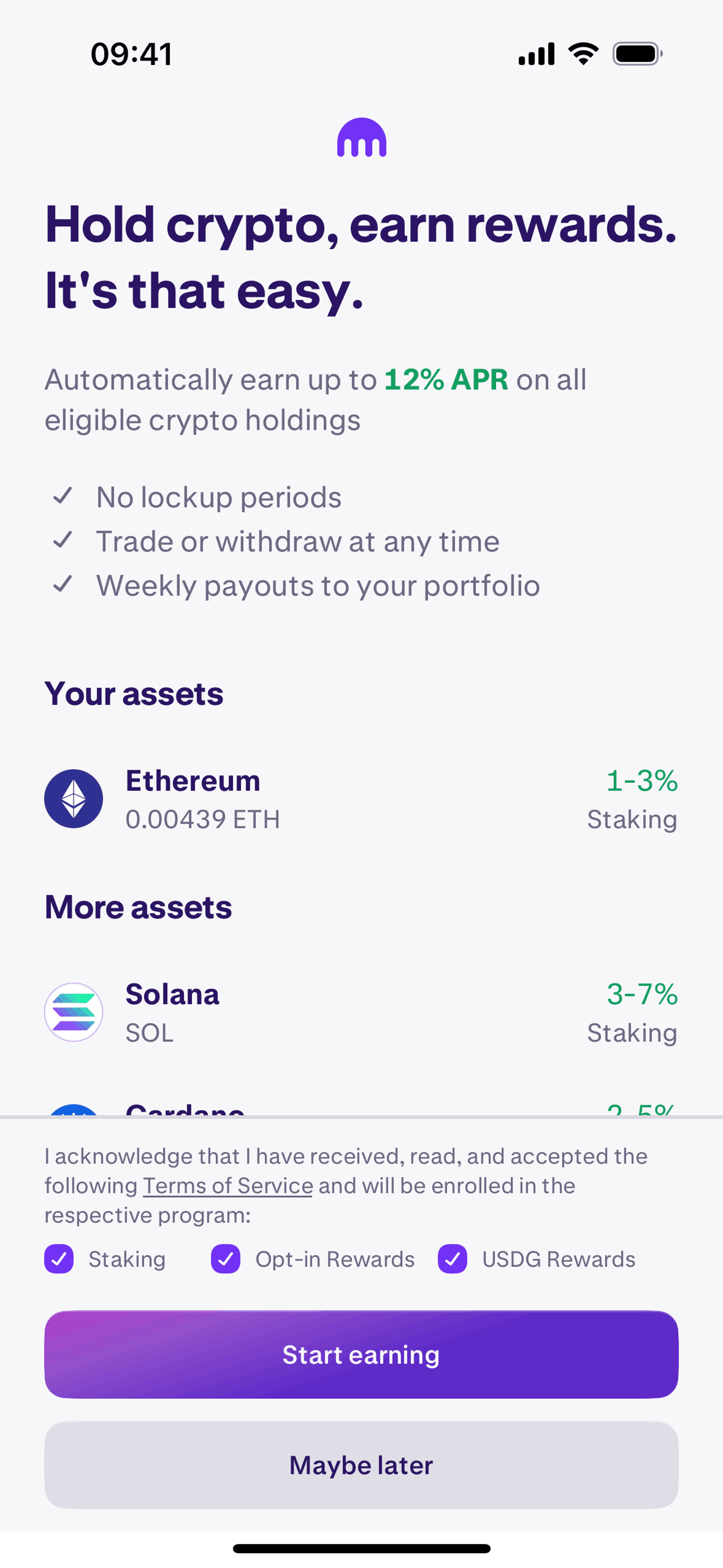 Kraken iOS Finance interface screenshot 13
