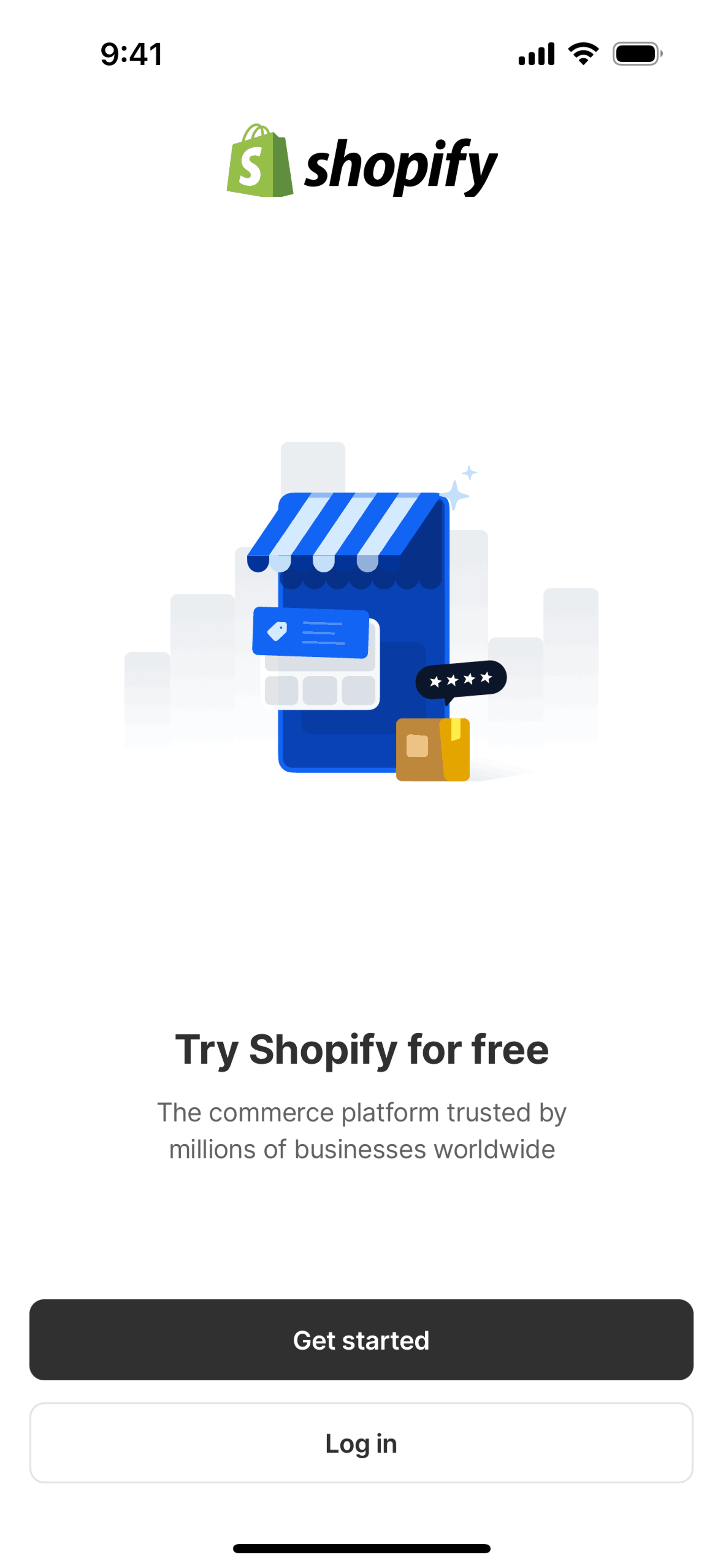 Shopify iOS Business interface screenshot 1