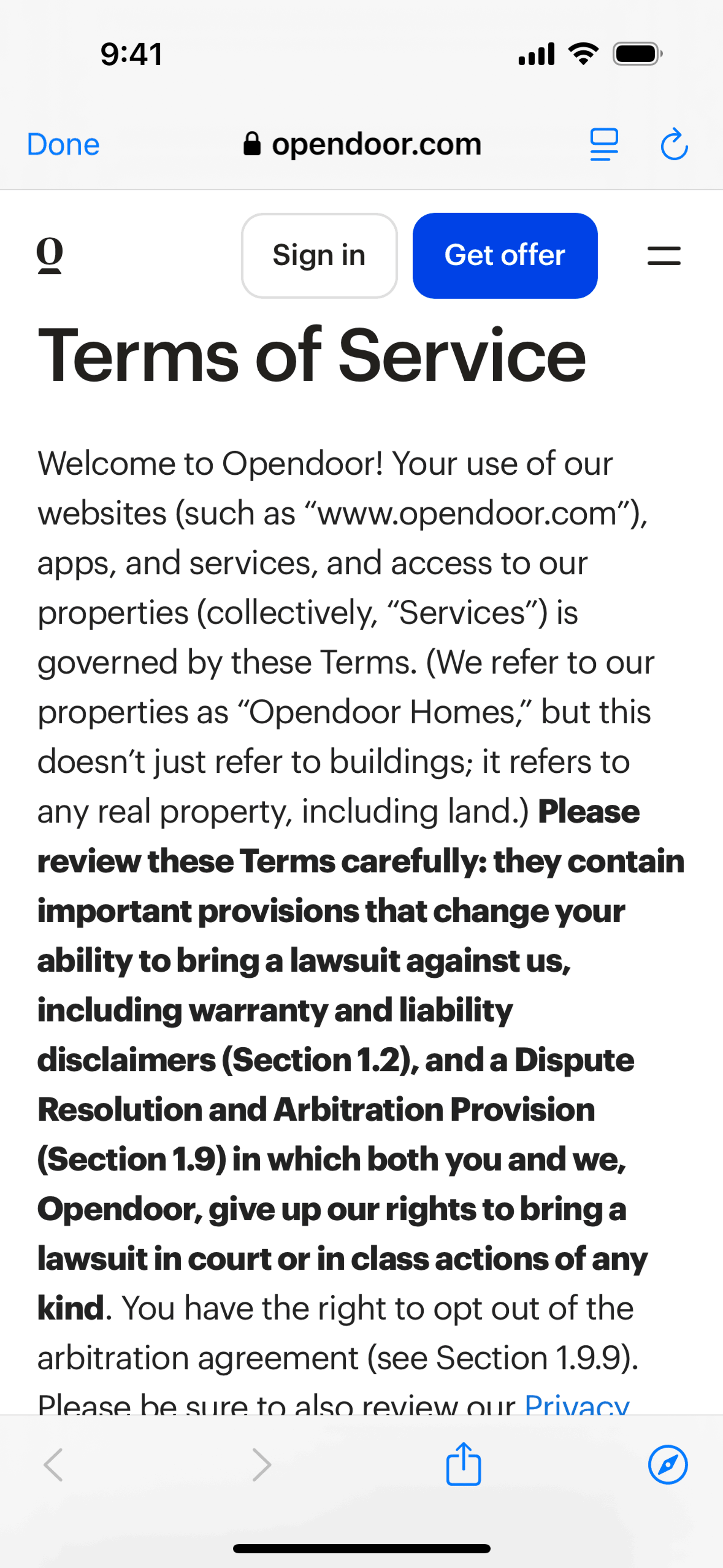 Opendoor iOS Real Estate interface screenshot 20