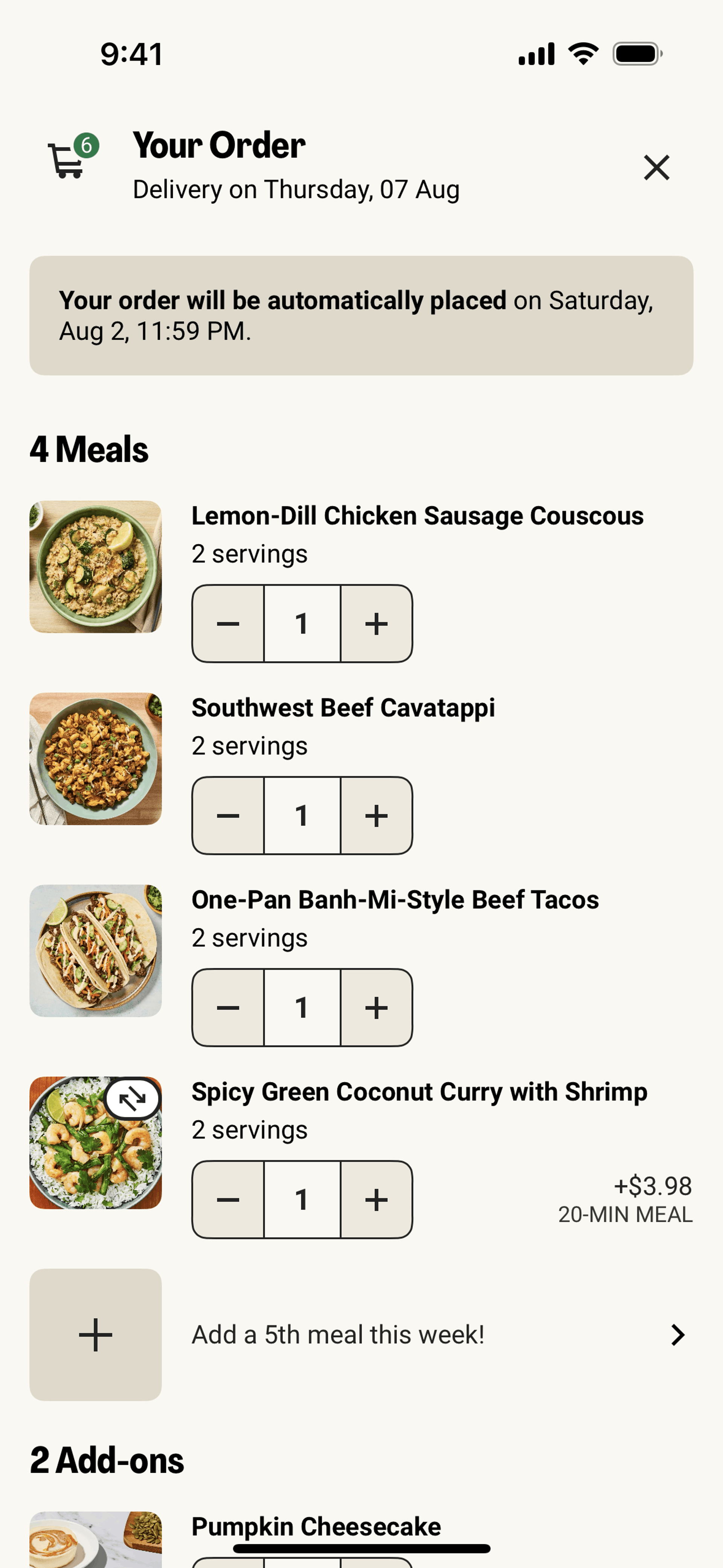 HelloFresh iOS Food & Drink interface screenshot 4