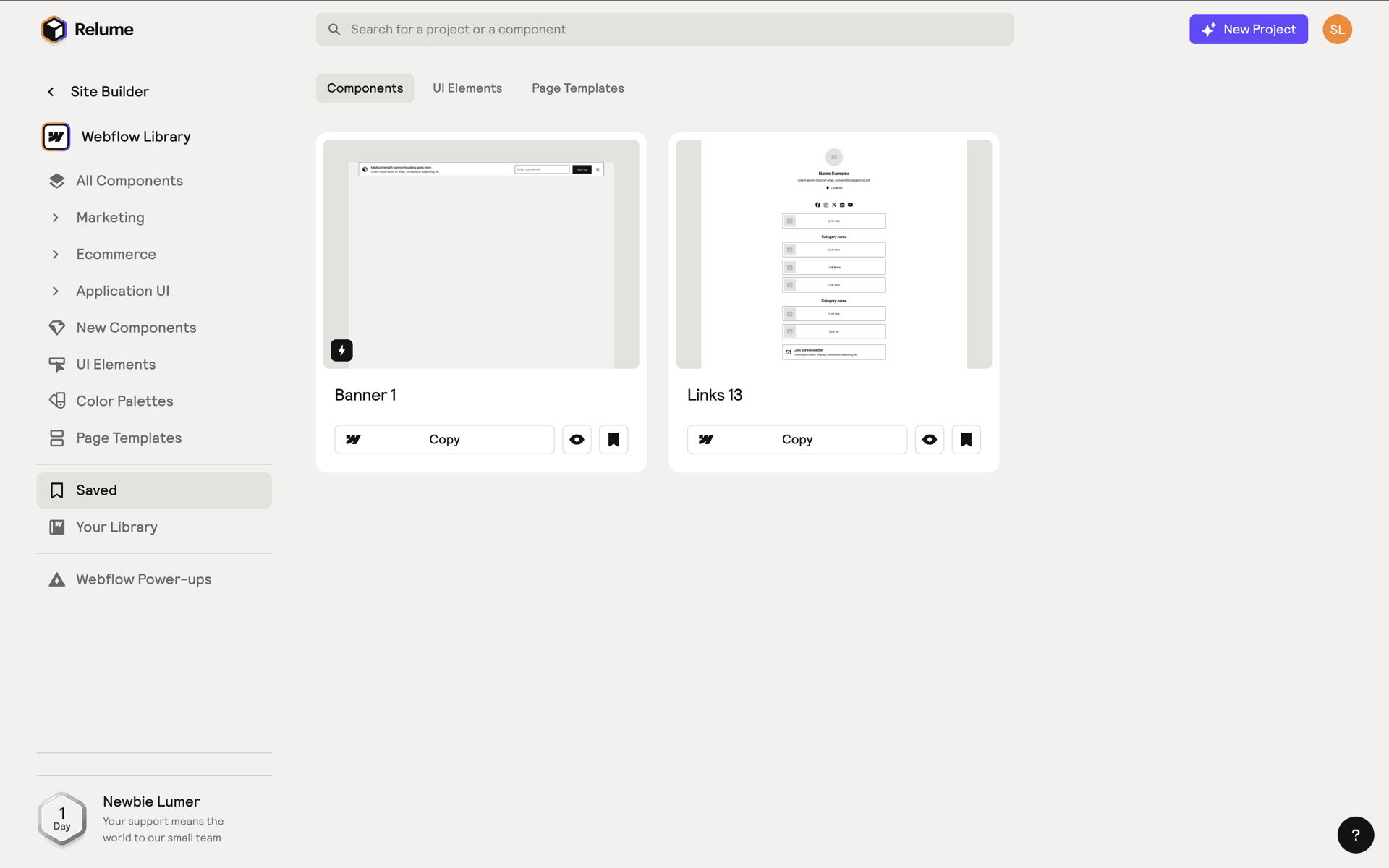 Relume Web AI interface screenshot 24