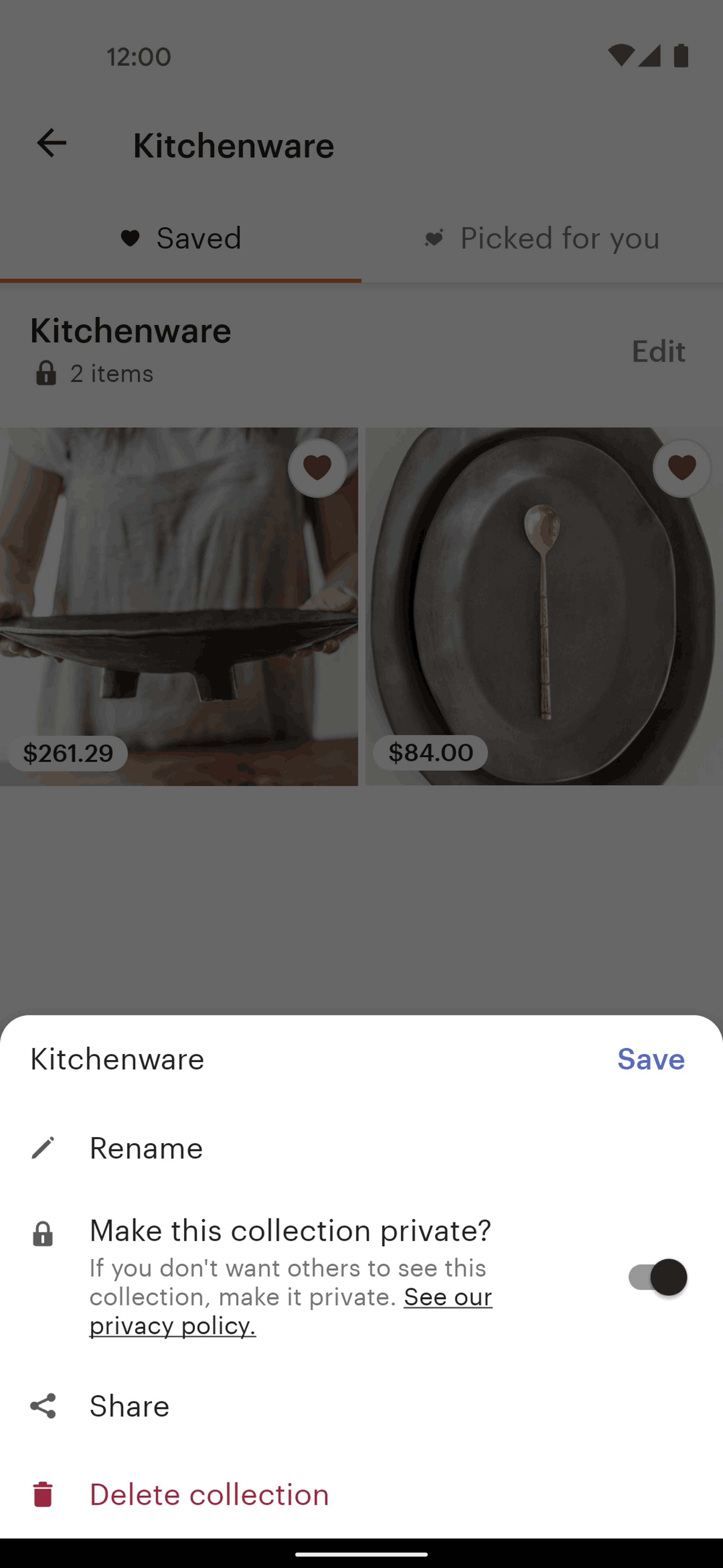 Etsy Android Shopping interface screenshot 14