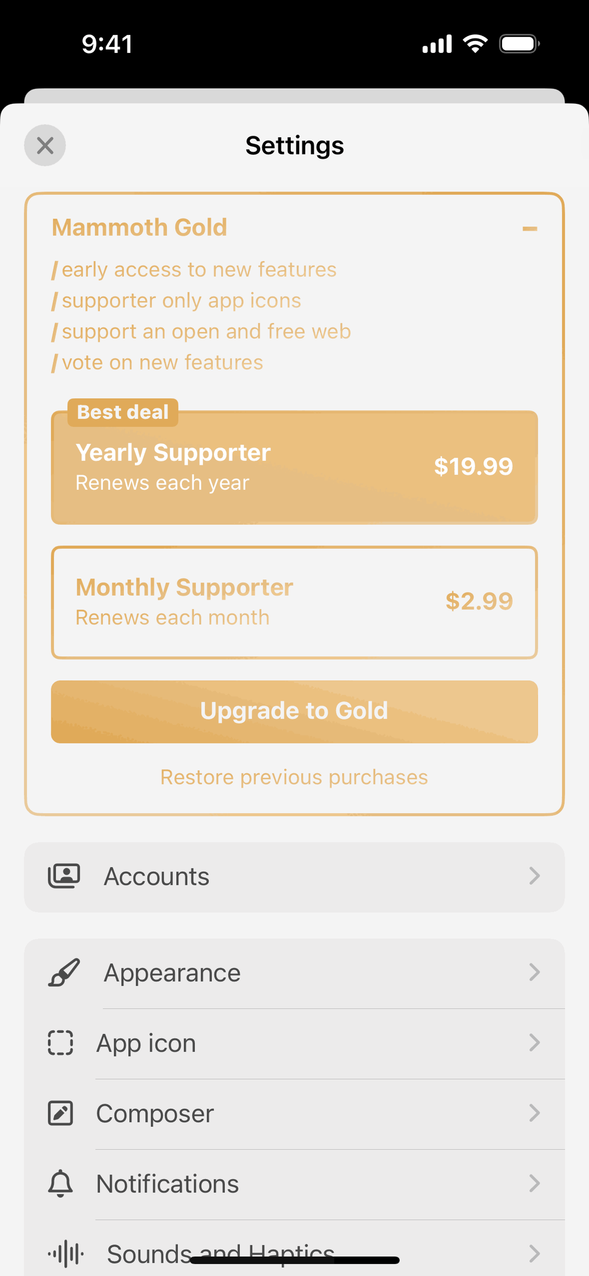 Mammoth iOS Social Networking interface screenshot 9
