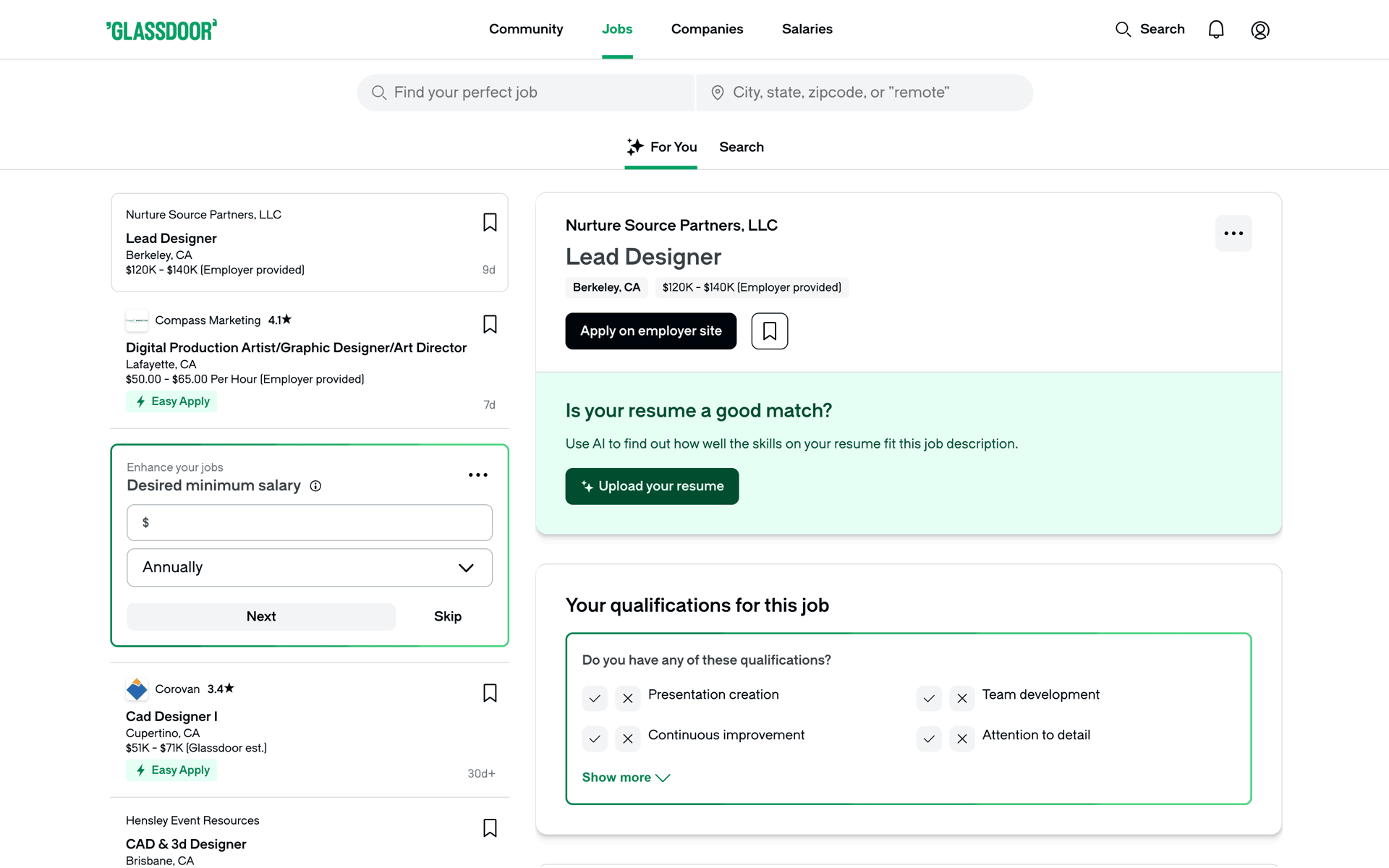 Glassdoor Web Business interface screenshot 13