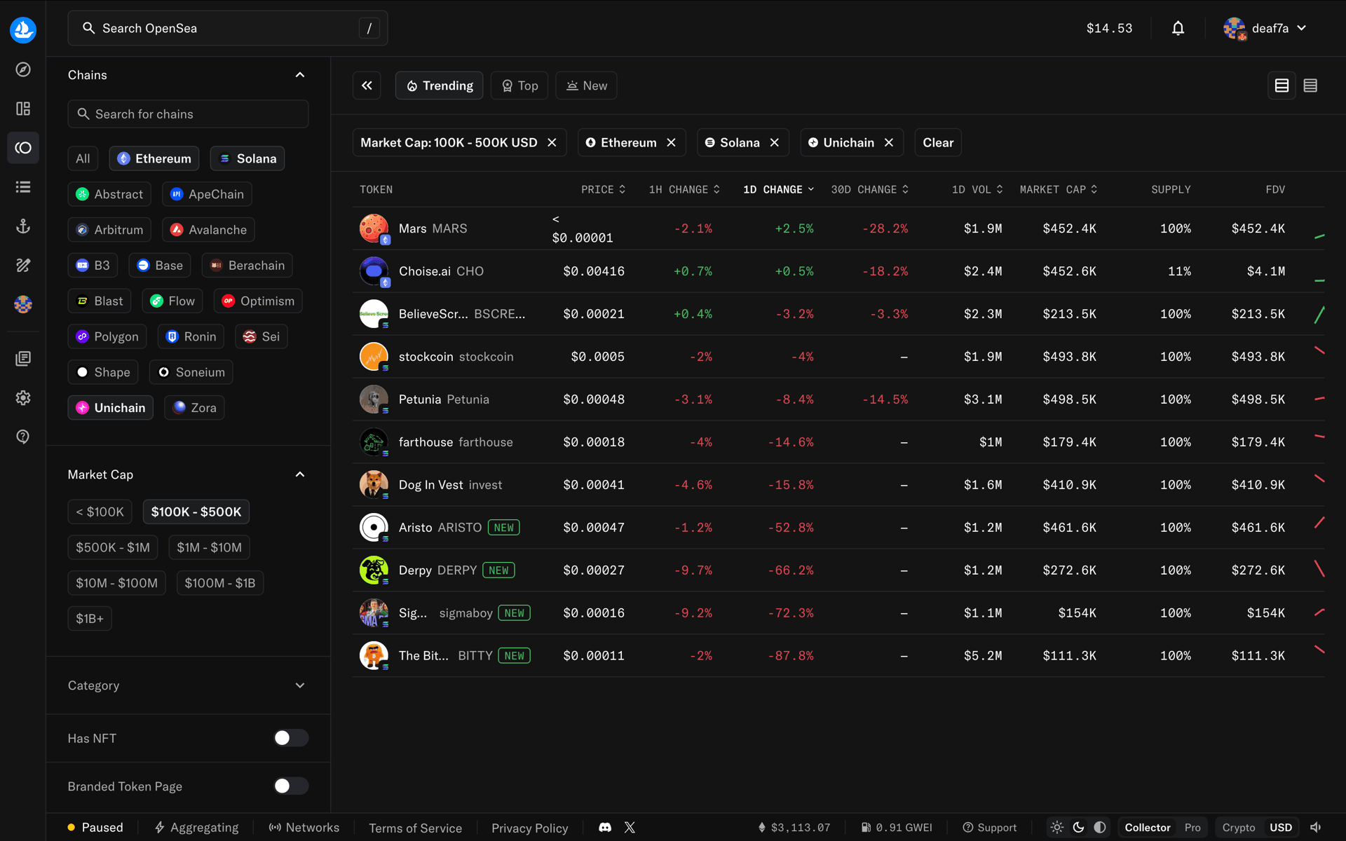 OpenSea Web Crypto & Web3 interface screenshot 4